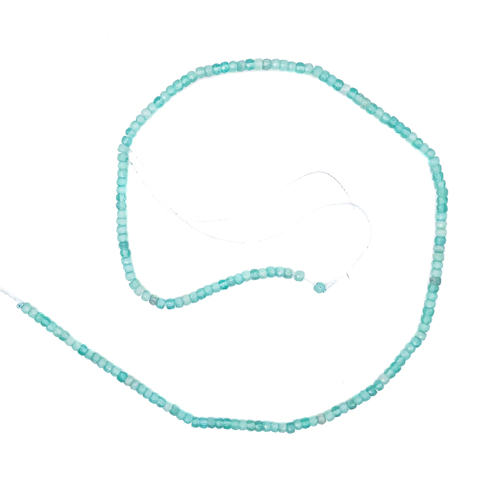 Obsidian Aqua / Green 3mm Faceted Rondelles Bead Strand - Image 2