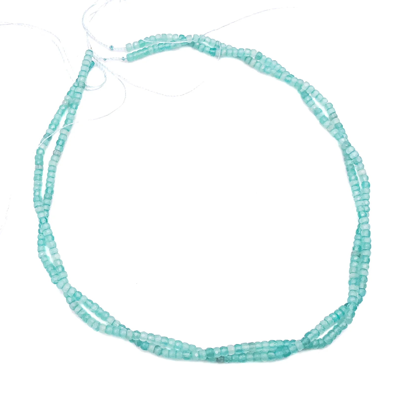 Obsidian Aqua / Green 3mm Faceted Rondelles Bead Strand - Image 8