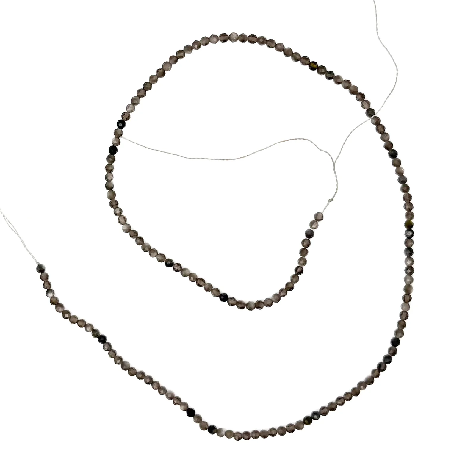 Obsidian Golden 2.5mm Faceted Rounds Bead Strand - Image 2