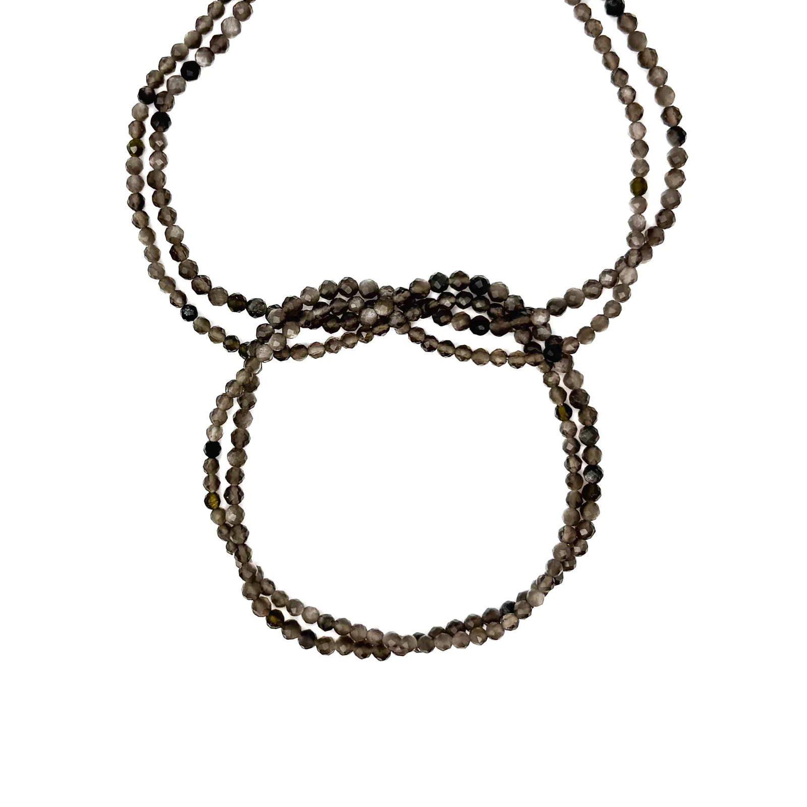 Obsidian Golden 2.5mm Faceted Rounds Bead Strand - Image 3