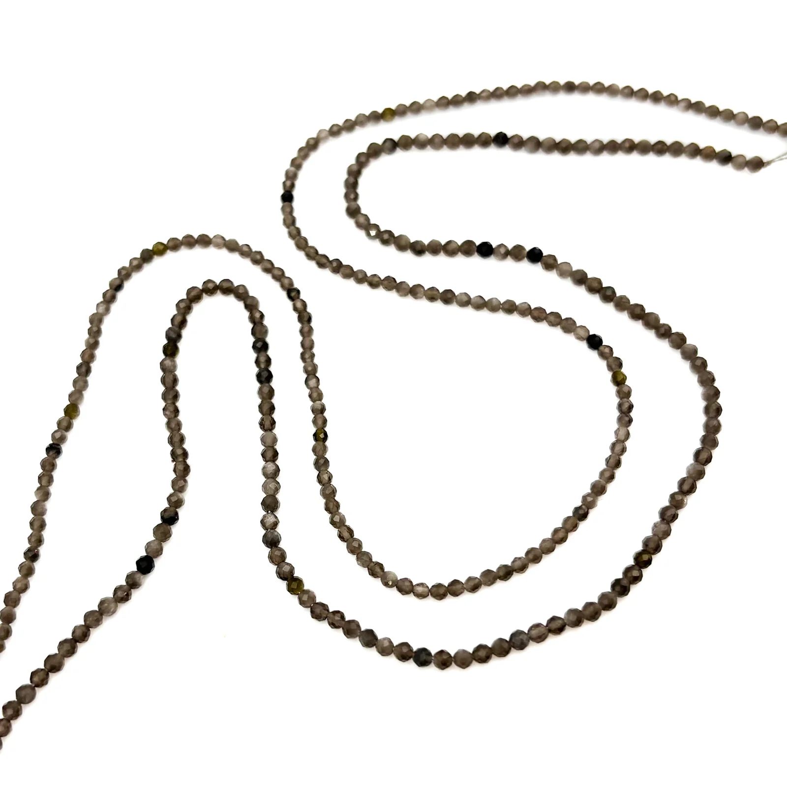 Obsidian Golden 2.5mm Faceted Rounds Bead Strand - Image 5