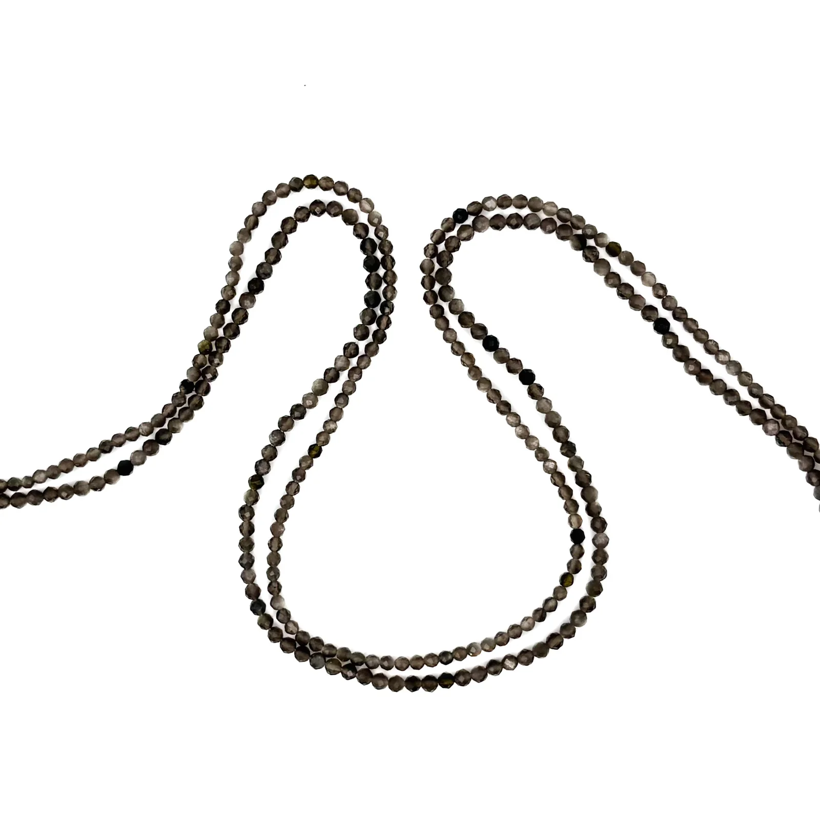 Obsidian Golden 2.5mm Faceted Rounds Bead Strand - Image 6