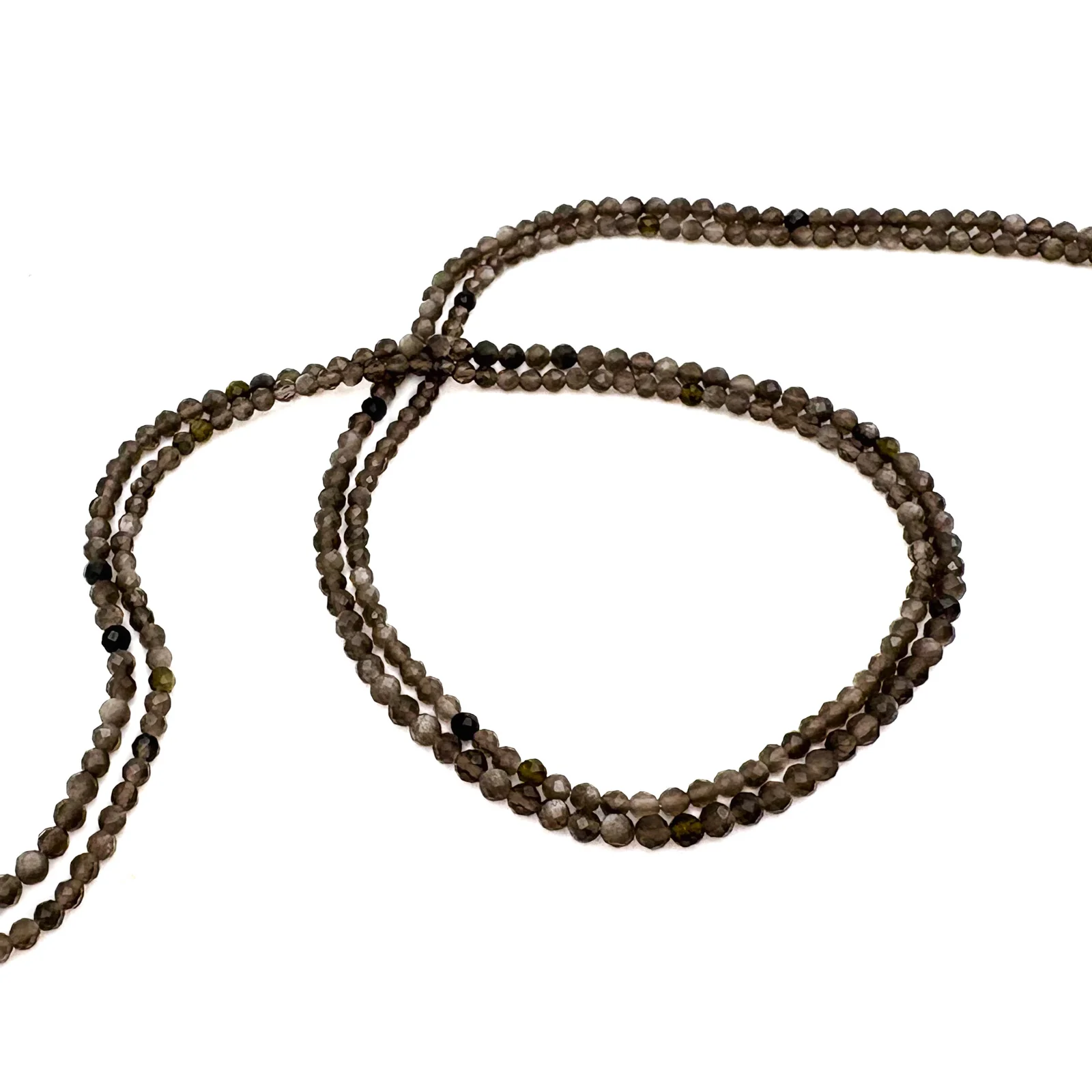 Obsidian Golden 2.5mm Faceted Rounds Bead Strand - Image 7