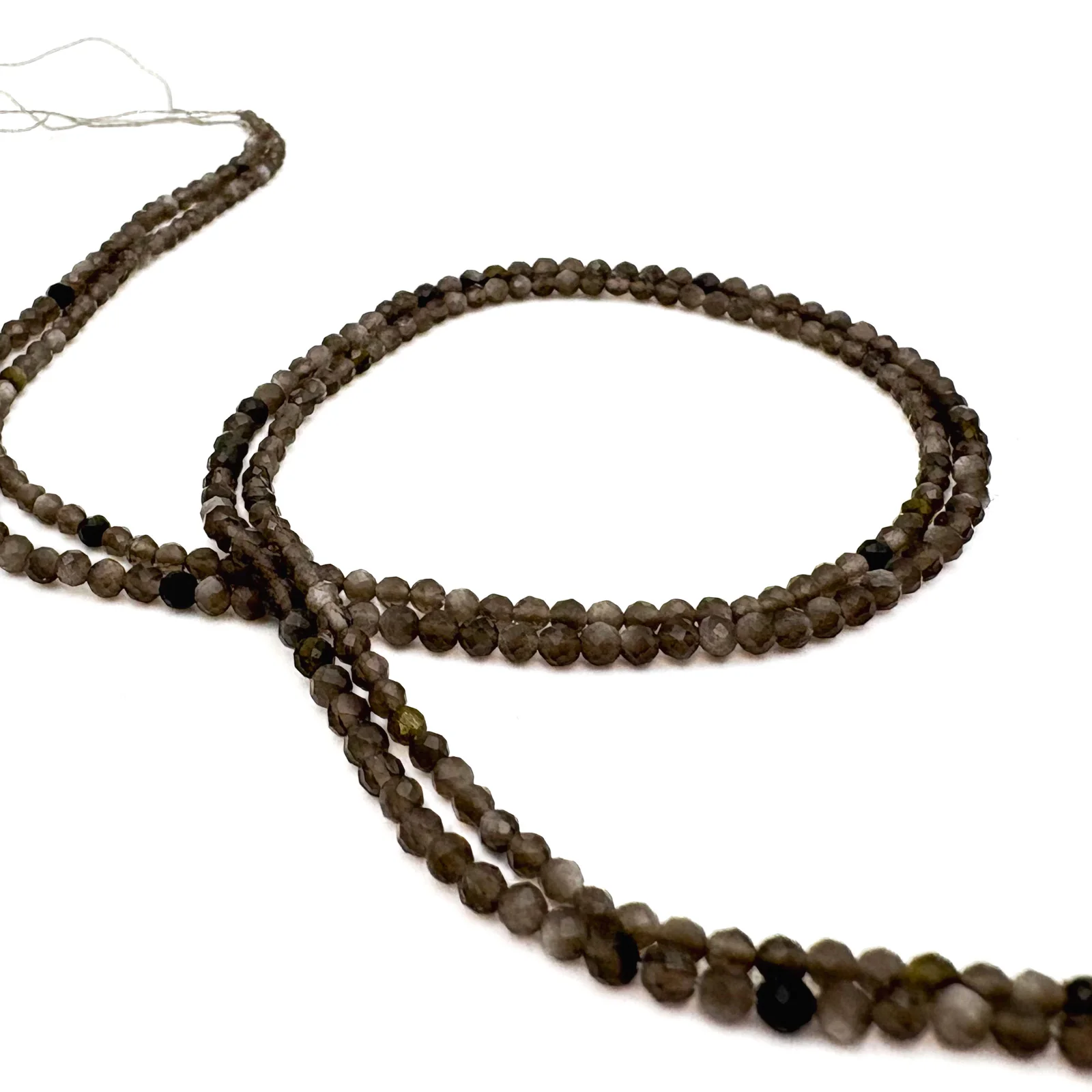 Obsidian Golden 2.5mm Faceted Rounds Bead Strand - Image 8