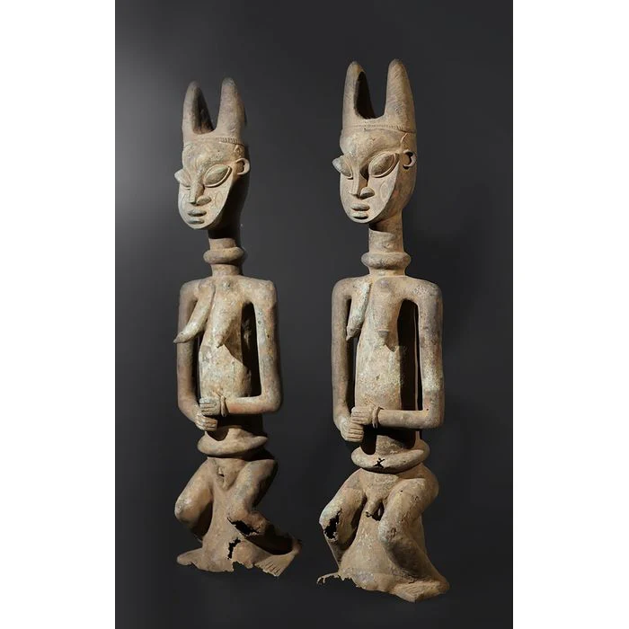 Yoruba Ogboni Shrine Figures PAIR, Nigeria #778 - Image 2