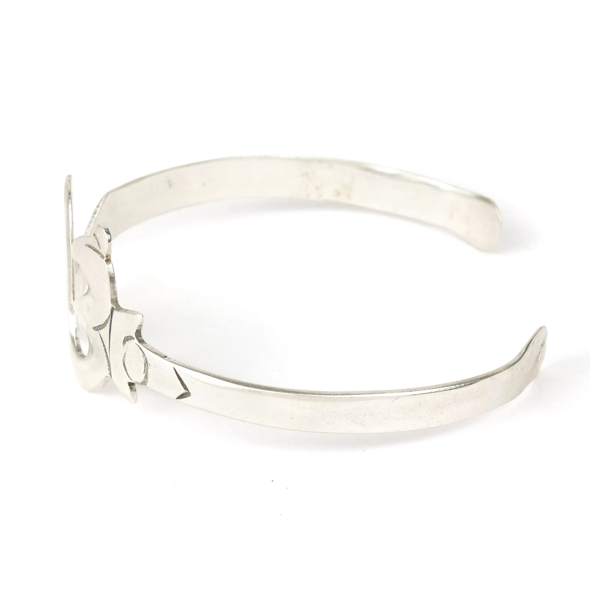 Om Cut-Out Sterling Silver Cuff Bracelet - Image 2