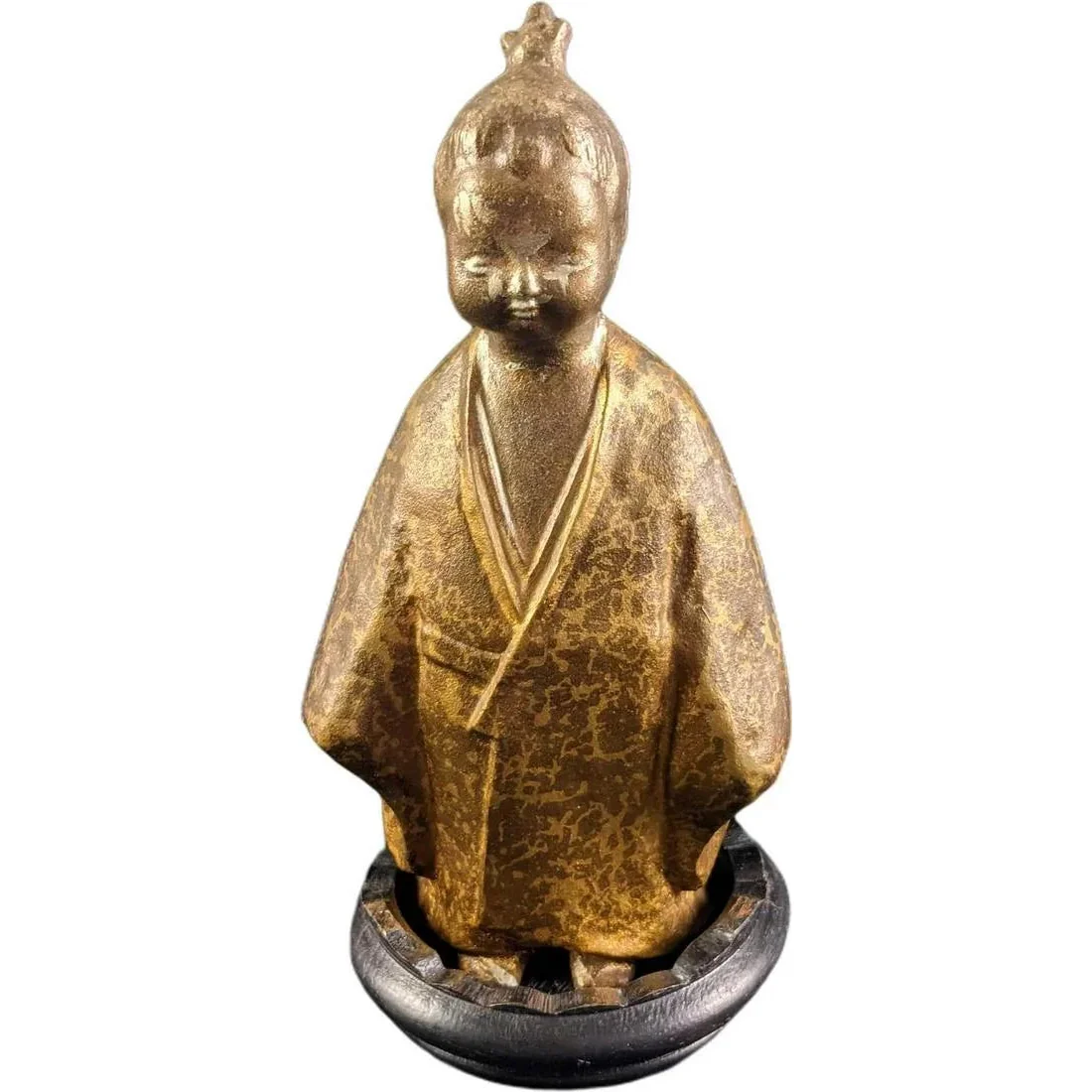 Okimono Figurine "Selflessness Child" Japan Cast Iron Figure - Image 2