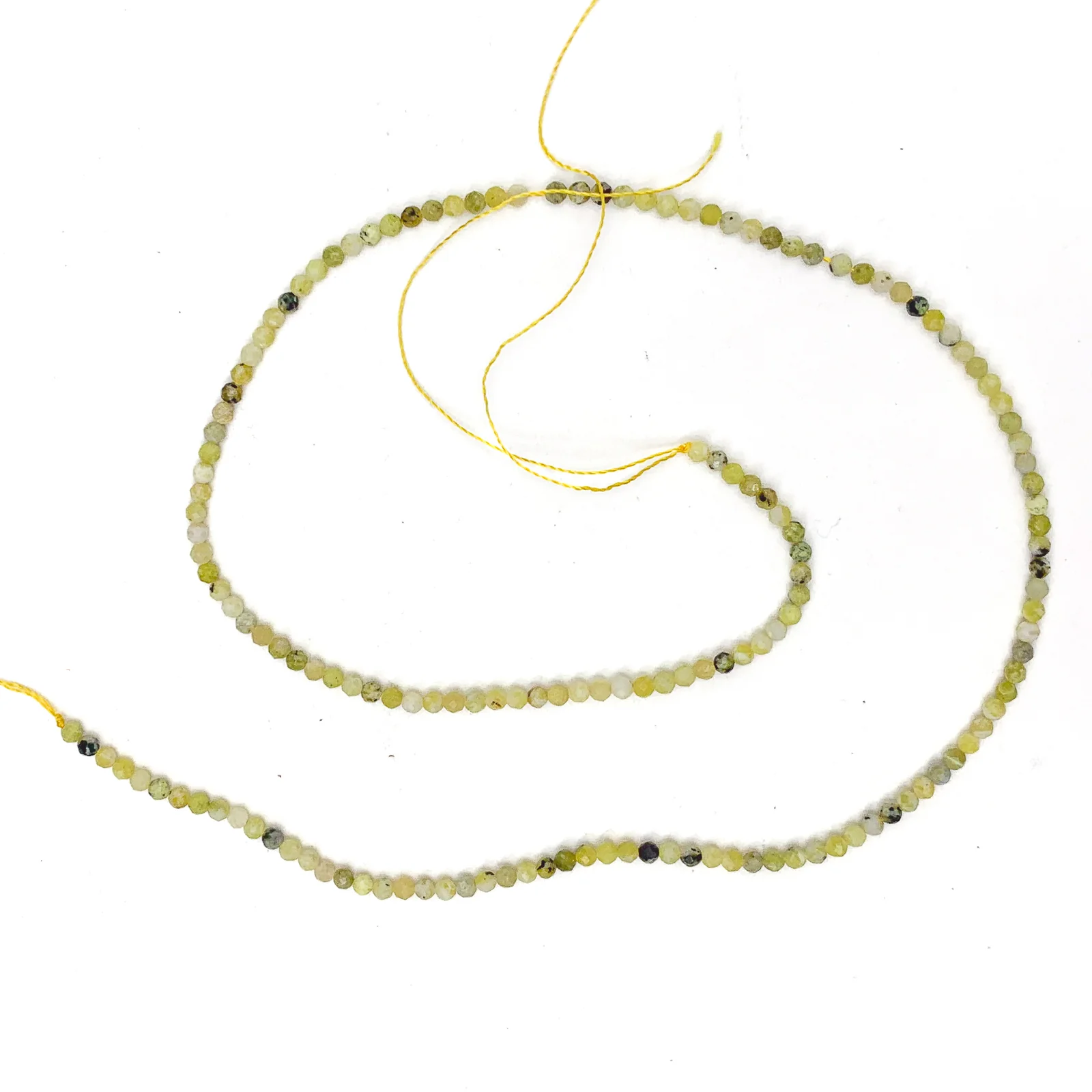 Olive Jade 2.5mm Faceted Rounds Bead Strand - Image 2