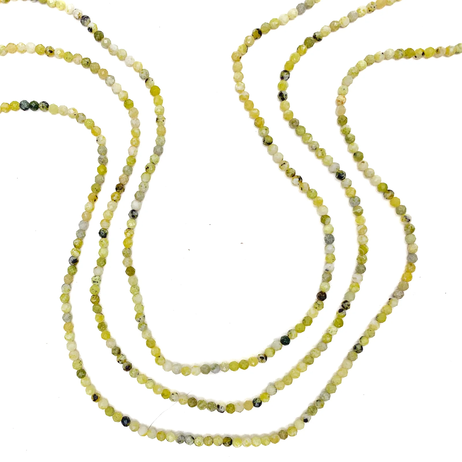 Olive Jade 2.5mm Faceted Rounds Bead Strand - Image 5