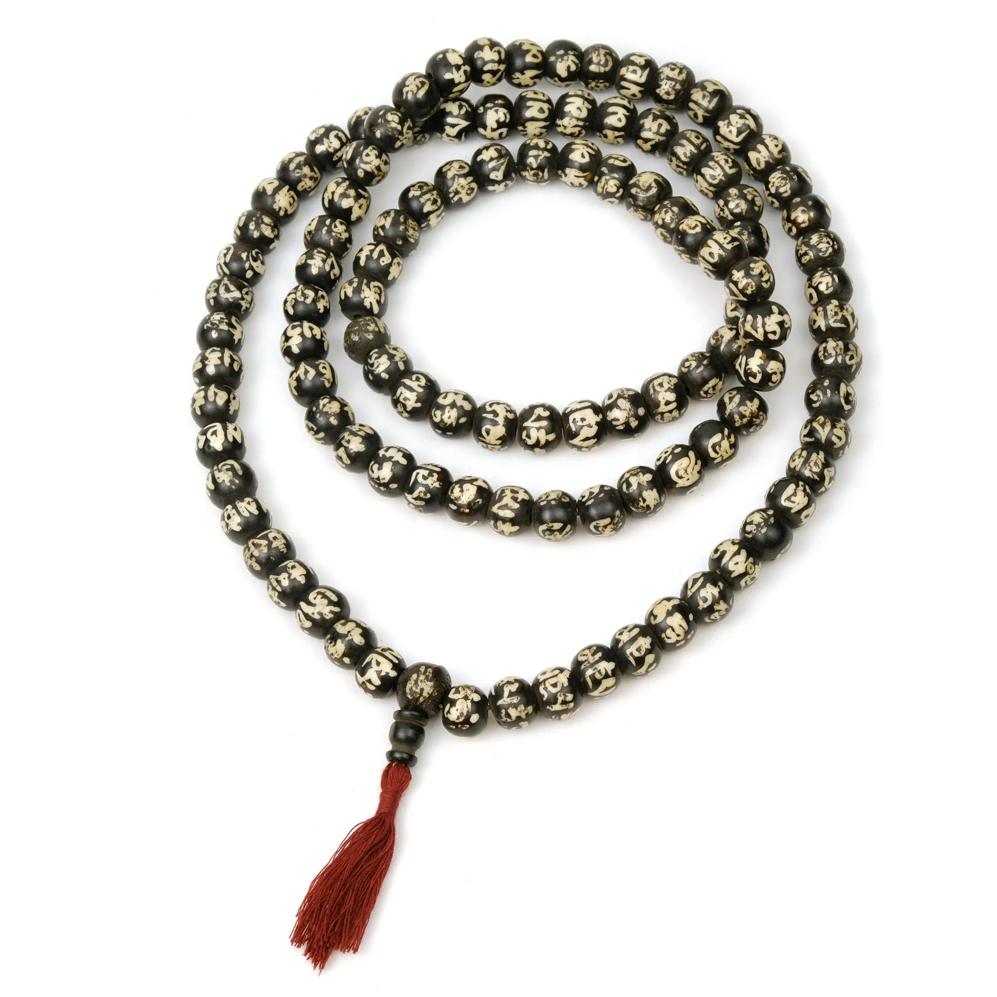 Om Mantra Bone Mala 12mm - Image 2