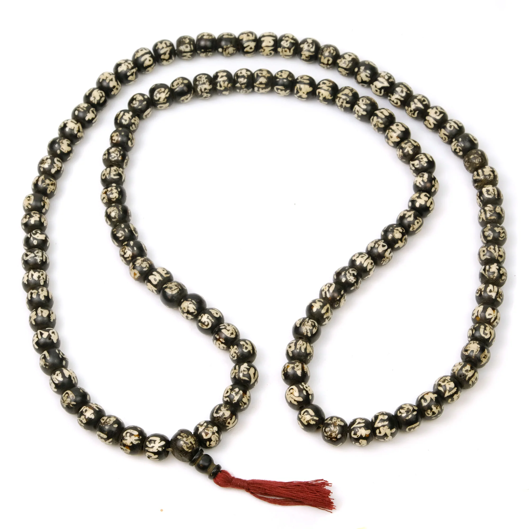 Om Mantra Bone Mala 12mm - Image 3