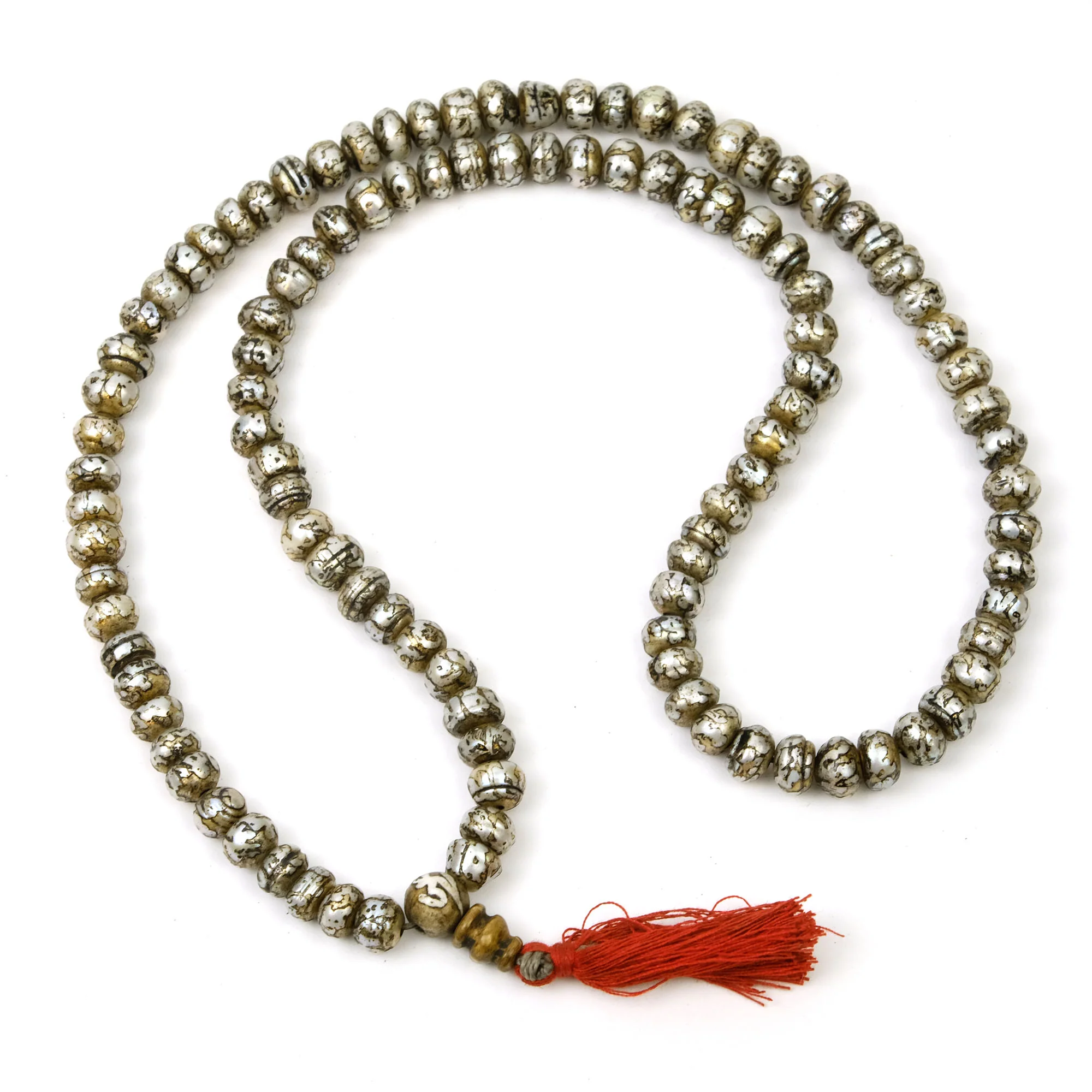 Om Mantra Fresh Water Pearl Mala 9mm - Image 3