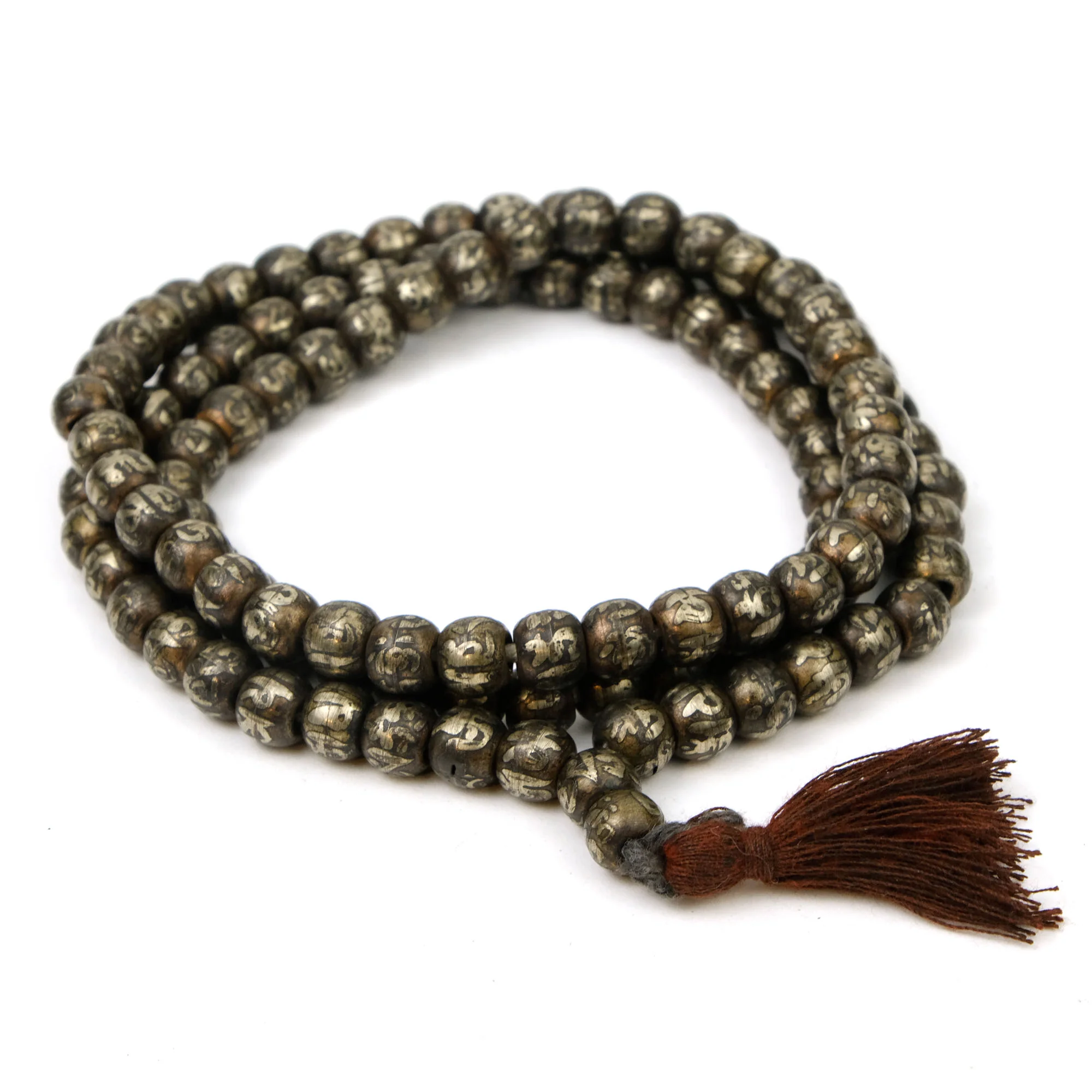 Om Mantra Metal Mala 8mm - Image 2