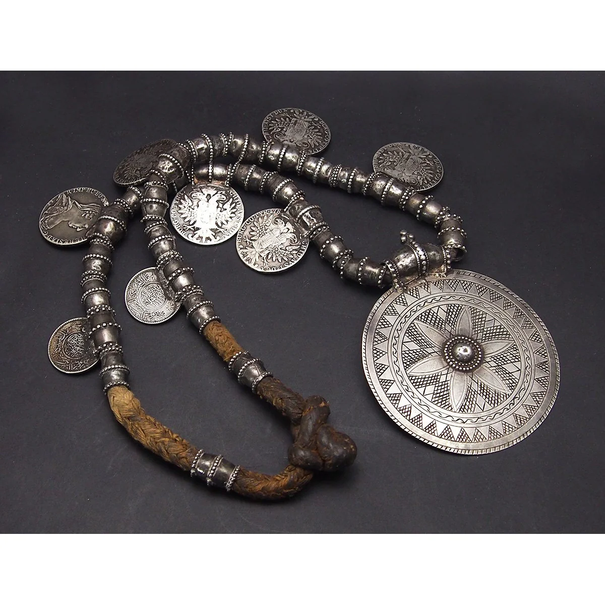 Omani Somt Fine Silver Pectoral Necklace from the Collection of Lois Sherr Dubin. - Image 8
