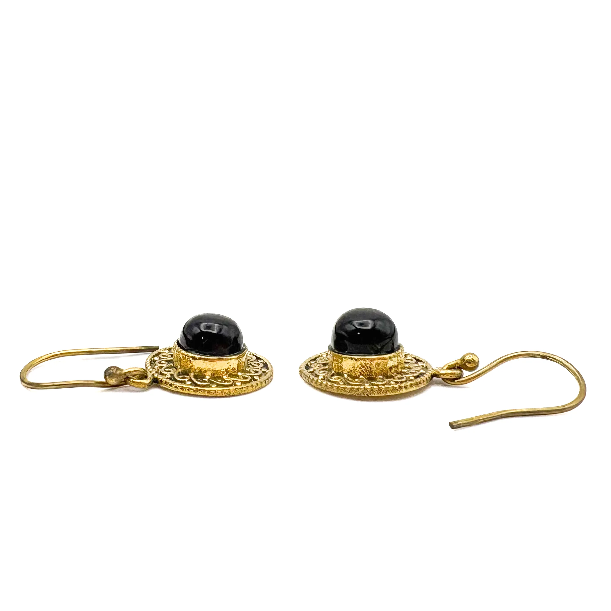Onyx Round & Round Brass Earrings - Image 6