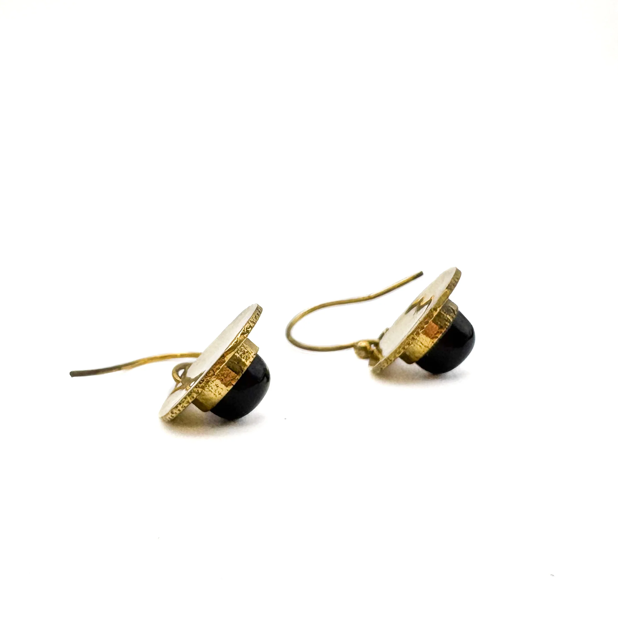 Onyx Round & Round Brass Earrings - Image 7