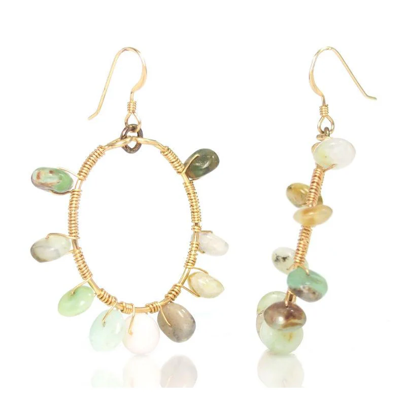 Opal Earrings with Gold Filled French Wire - Image 2
