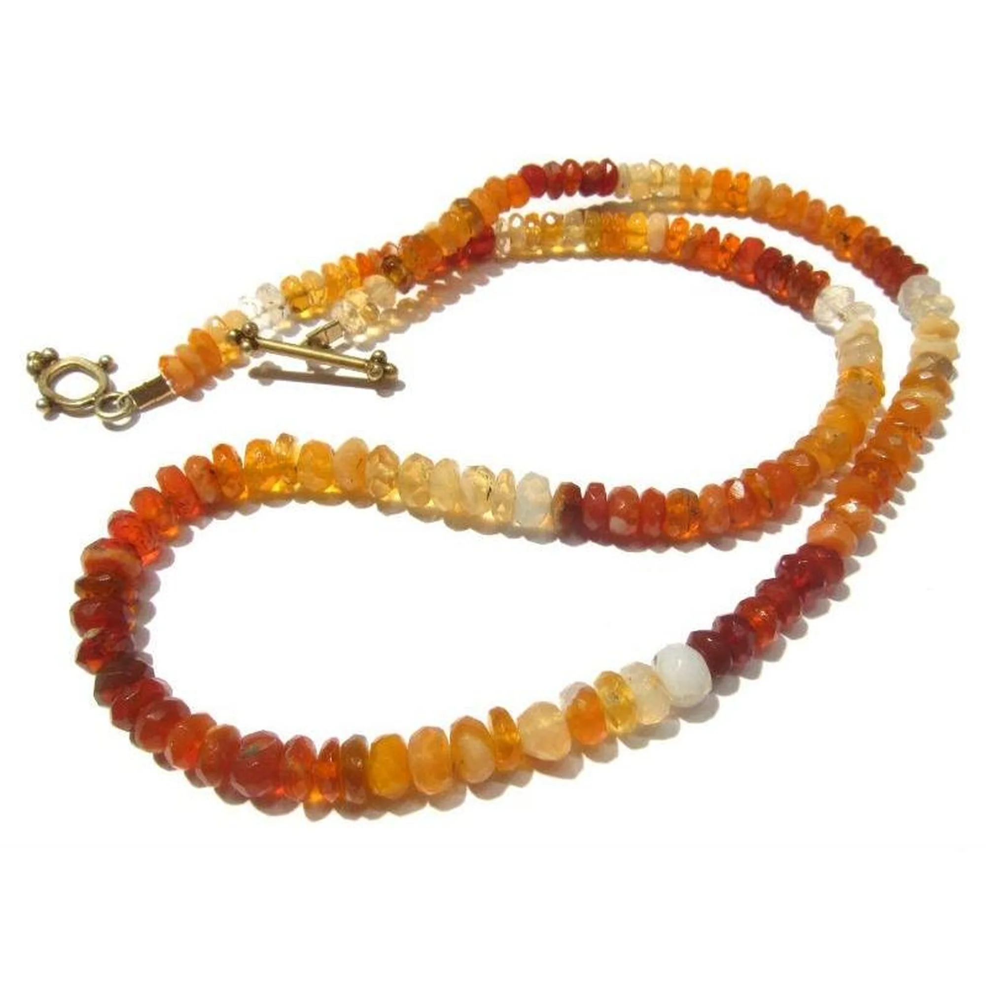 Opal (Fire) Necklace with Gold Plate Toggle Clasp - Image 2