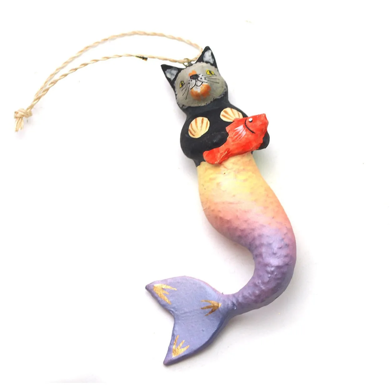 Purrmaid Paper Mache Ornament - Image 3