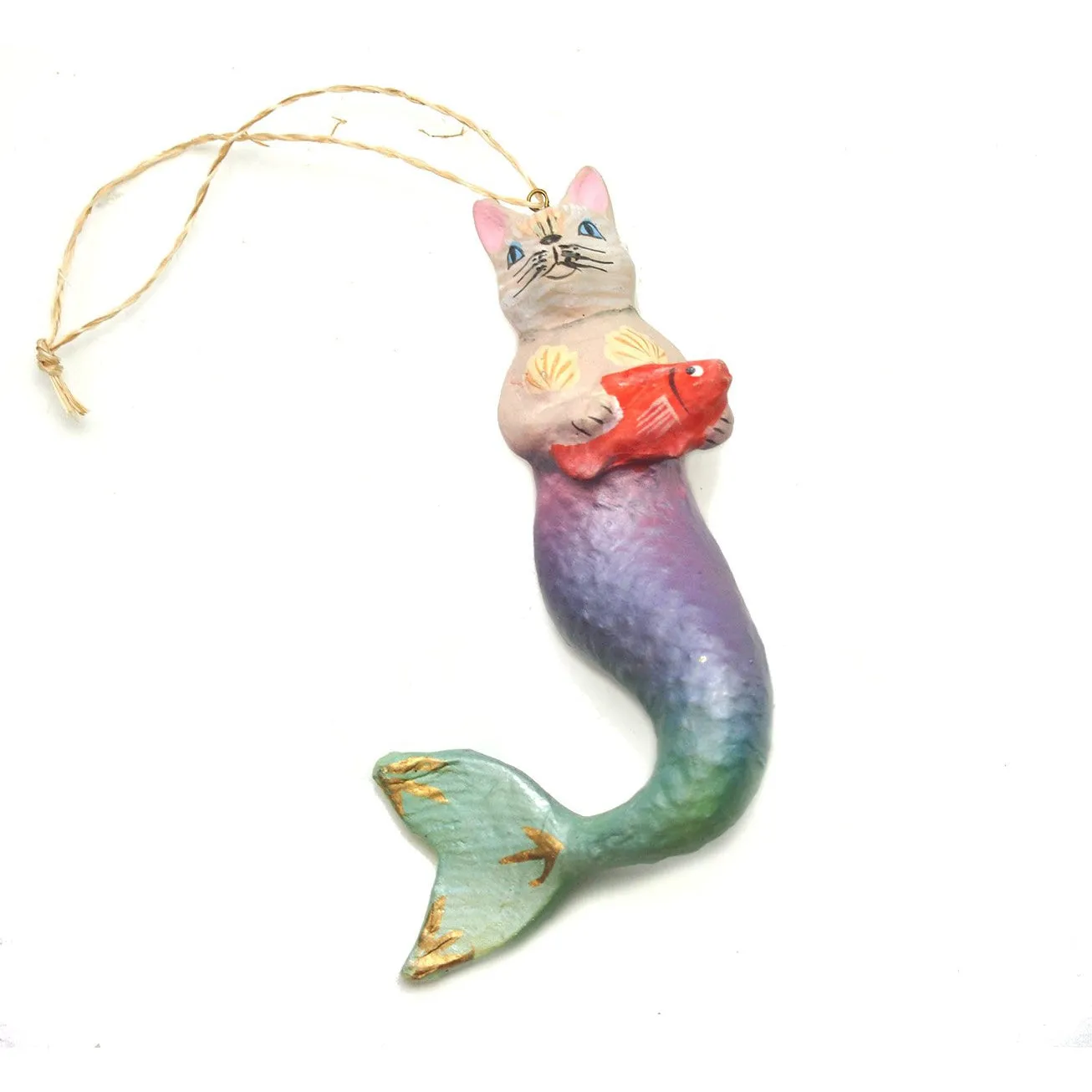 Purrmaid Paper Mache Ornament - Image 4