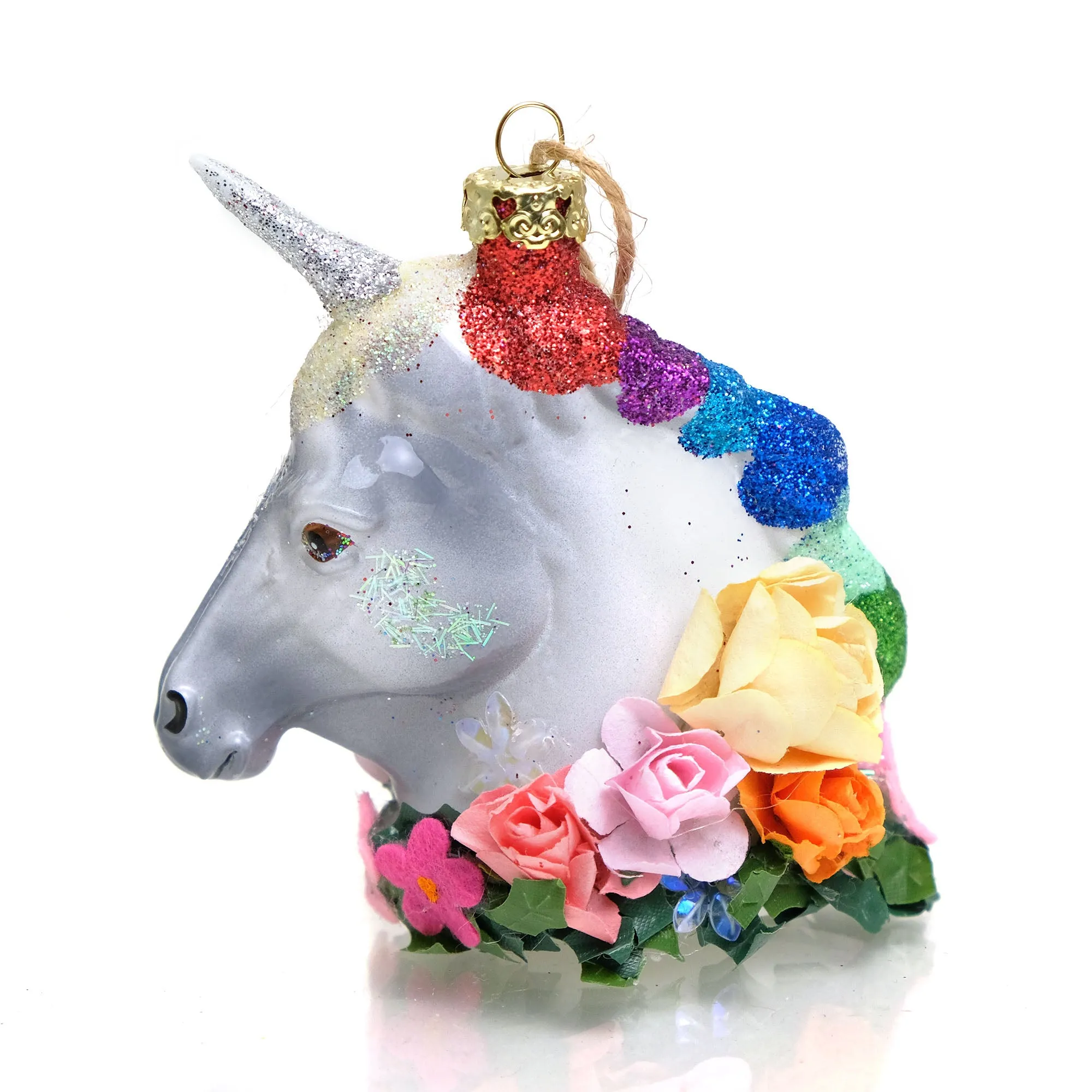 Unicorn Sparkle Glass Ornament - Image 2