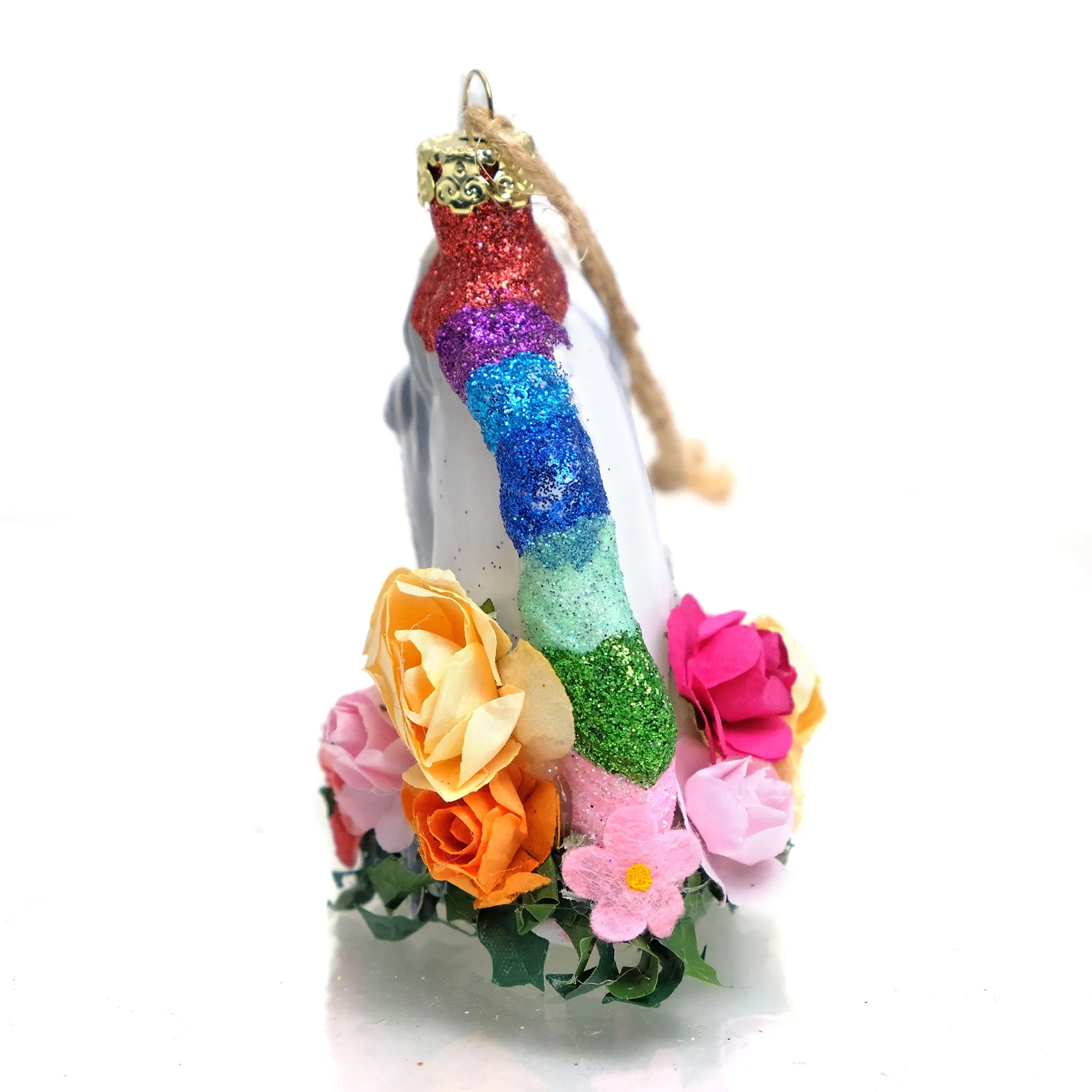 Unicorn Sparkle Glass Ornament - Image 3