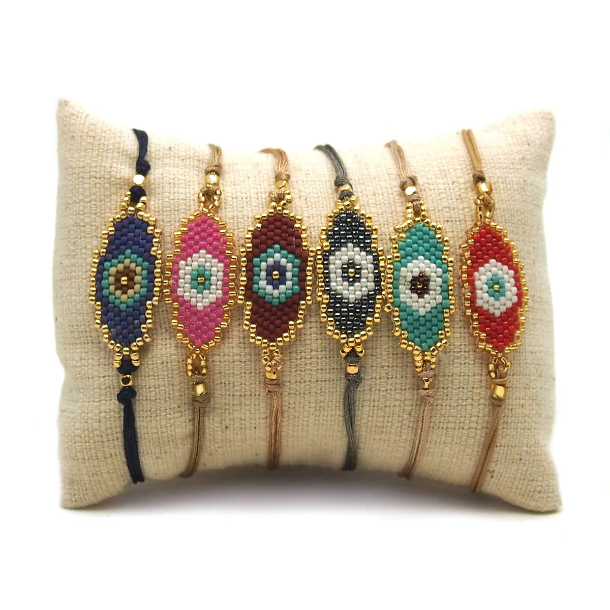 Oval Evil Eye Hand-Loomed Bracelet - Image 2