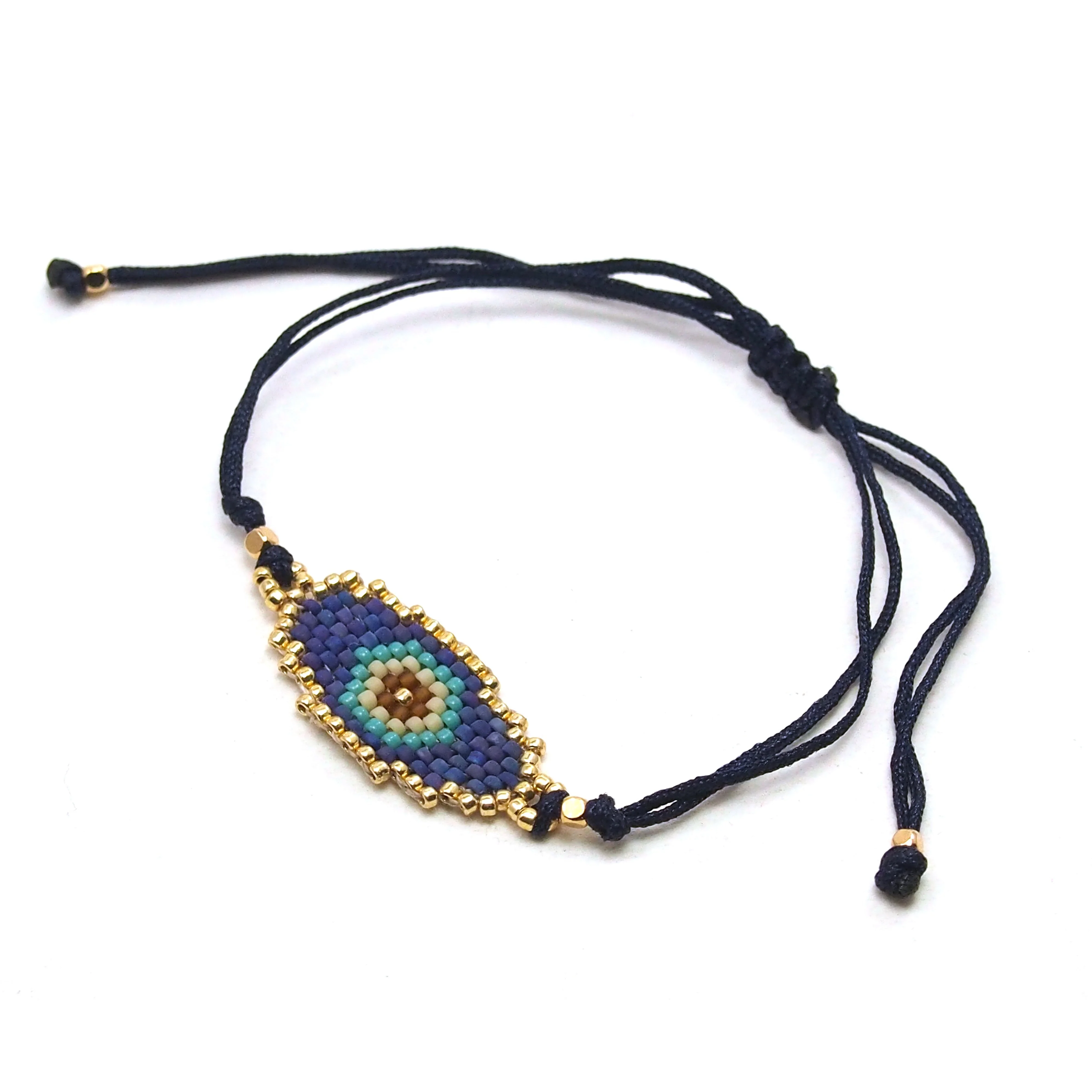 Oval Evil Eye Hand-Loomed Bracelet - Image 3