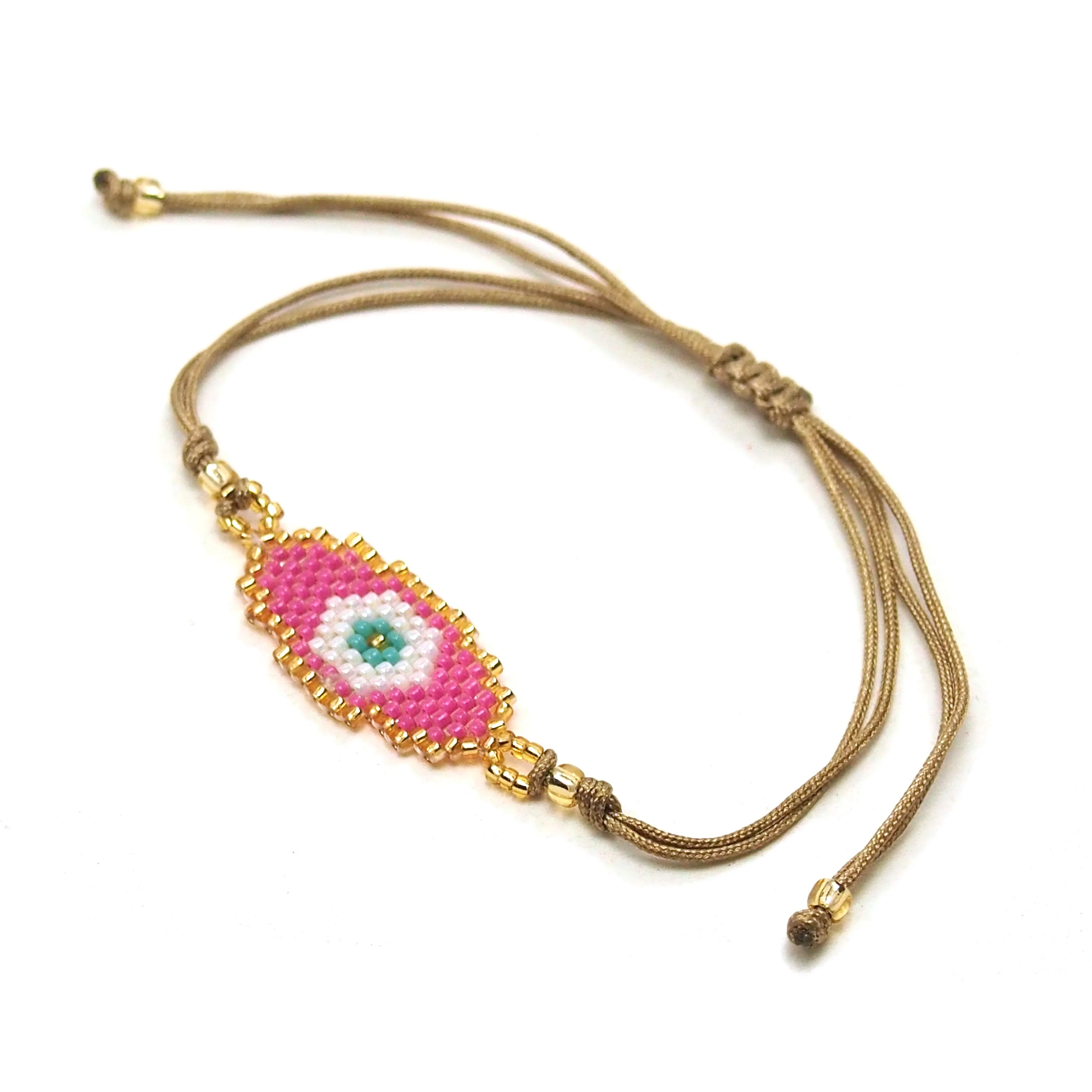 Oval Evil Eye Hand-Loomed Bracelet - Image 4