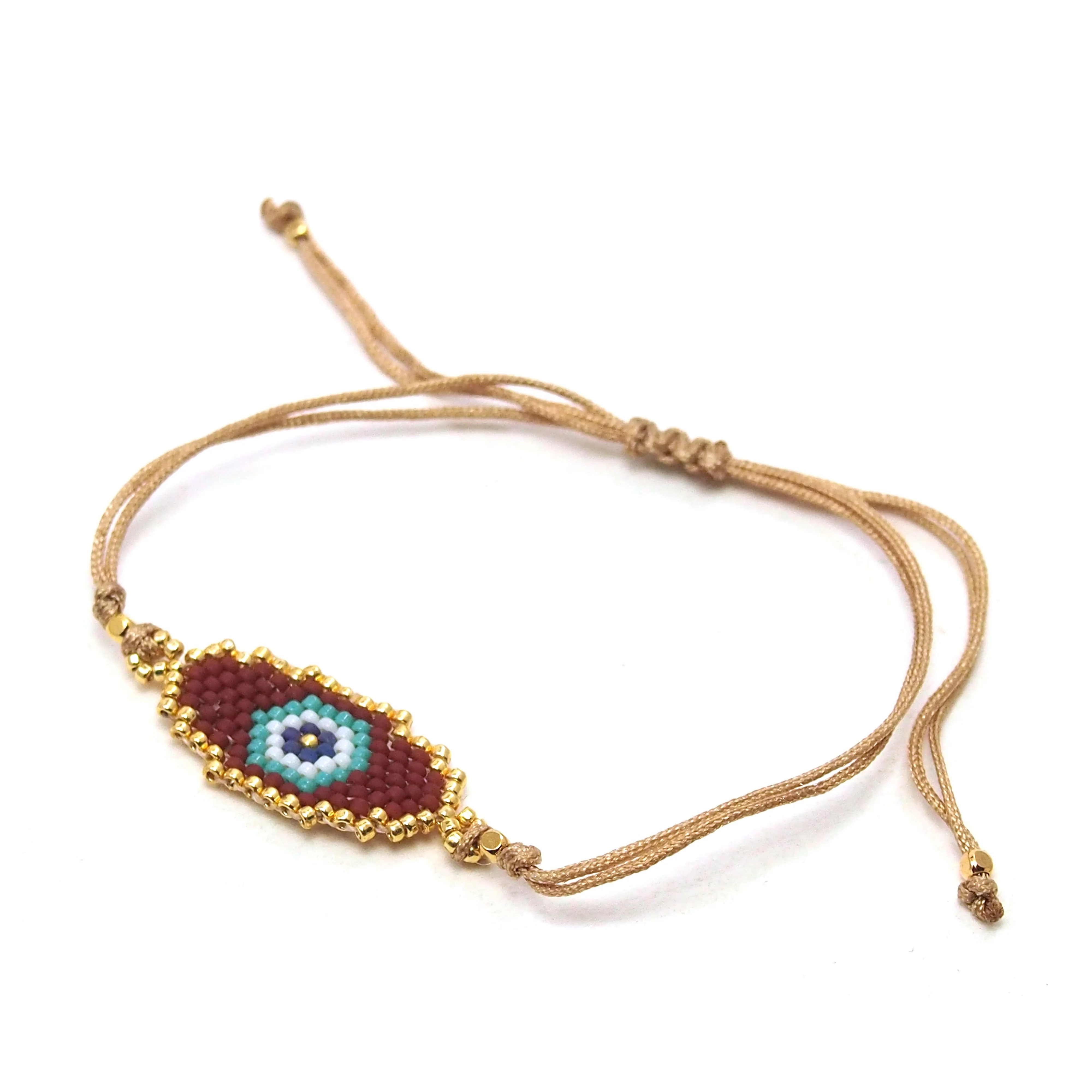 Oval Evil Eye Hand-Loomed Bracelet - Image 5