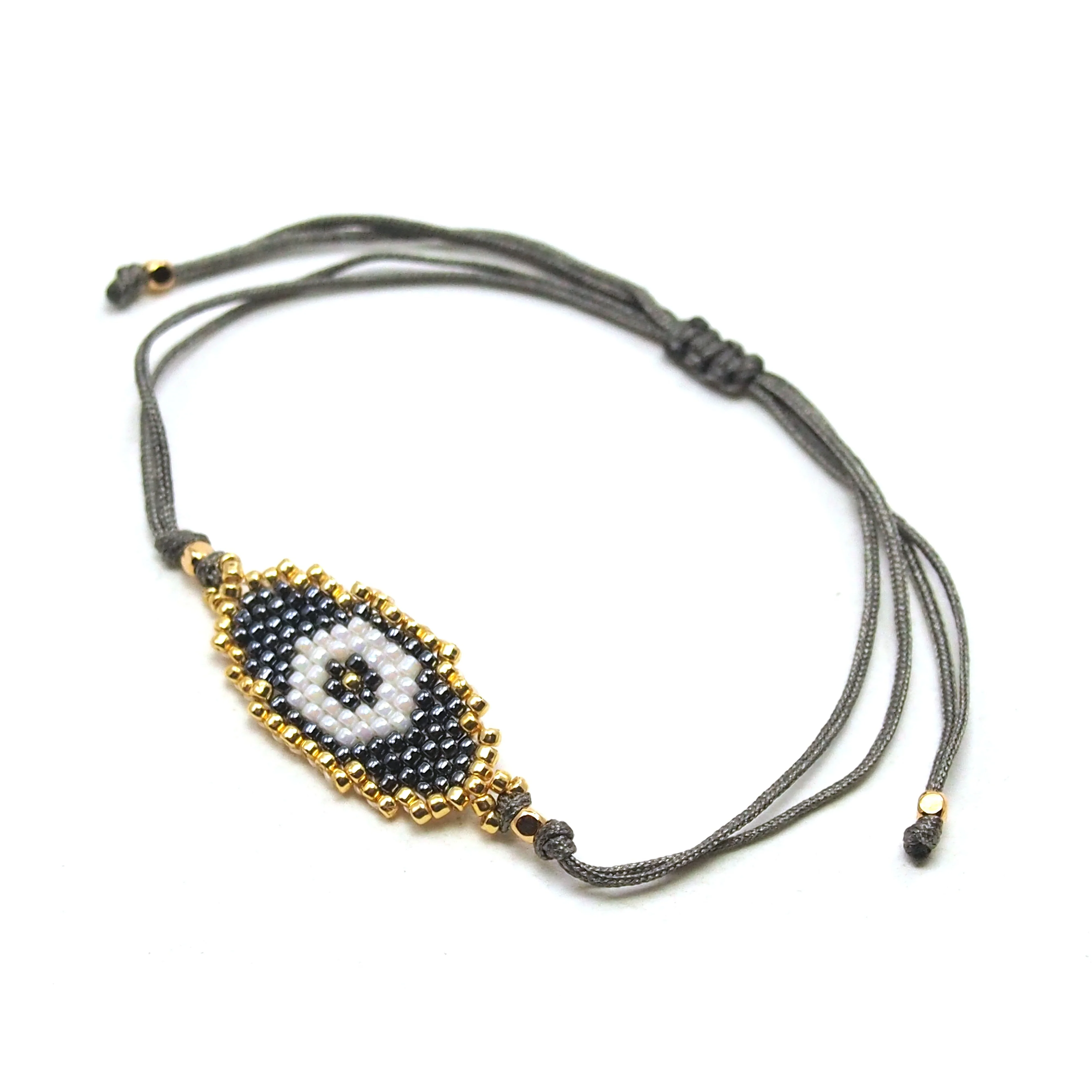 Oval Evil Eye Hand-Loomed Bracelet - Image 6