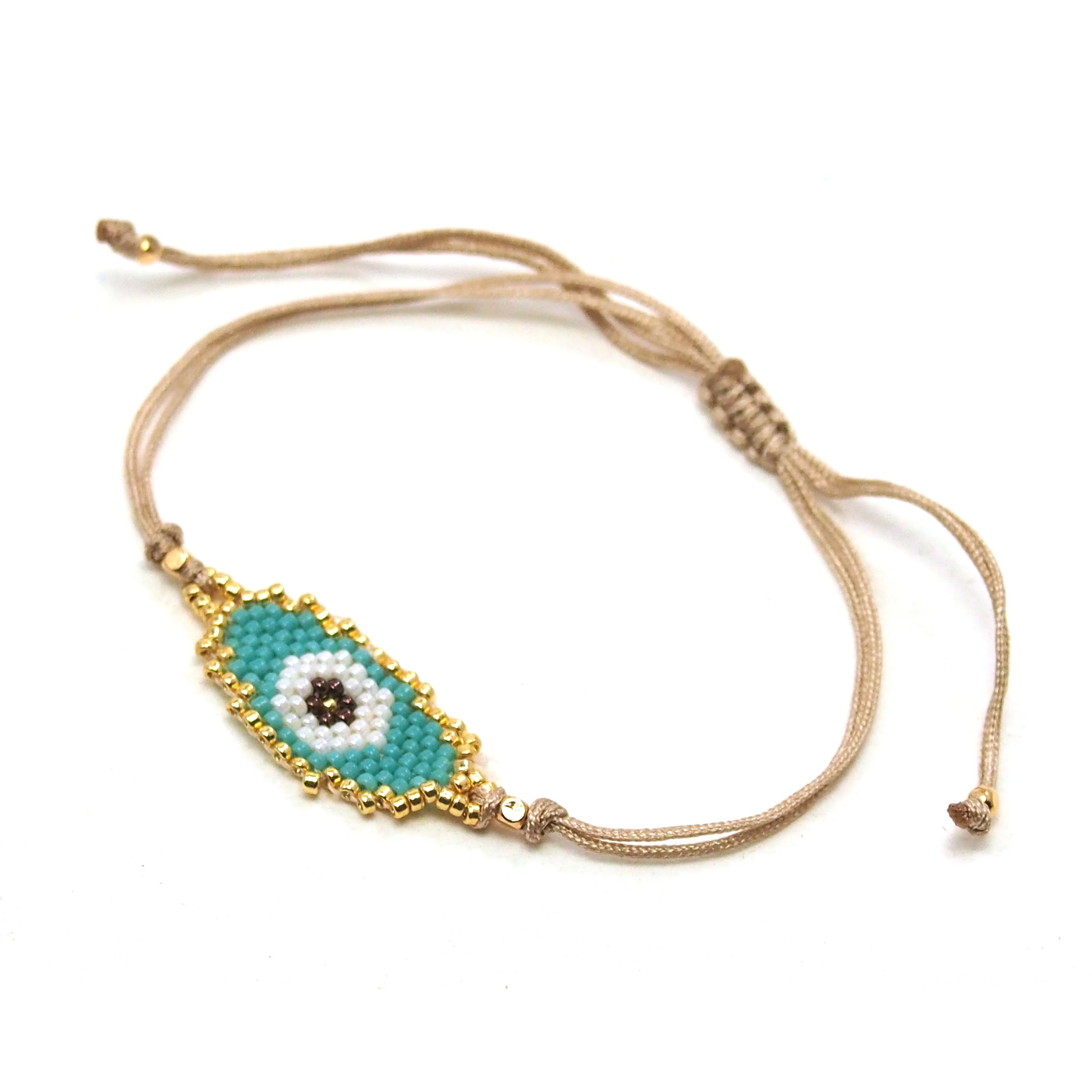 Oval Evil Eye Hand-Loomed Bracelet - Image 7