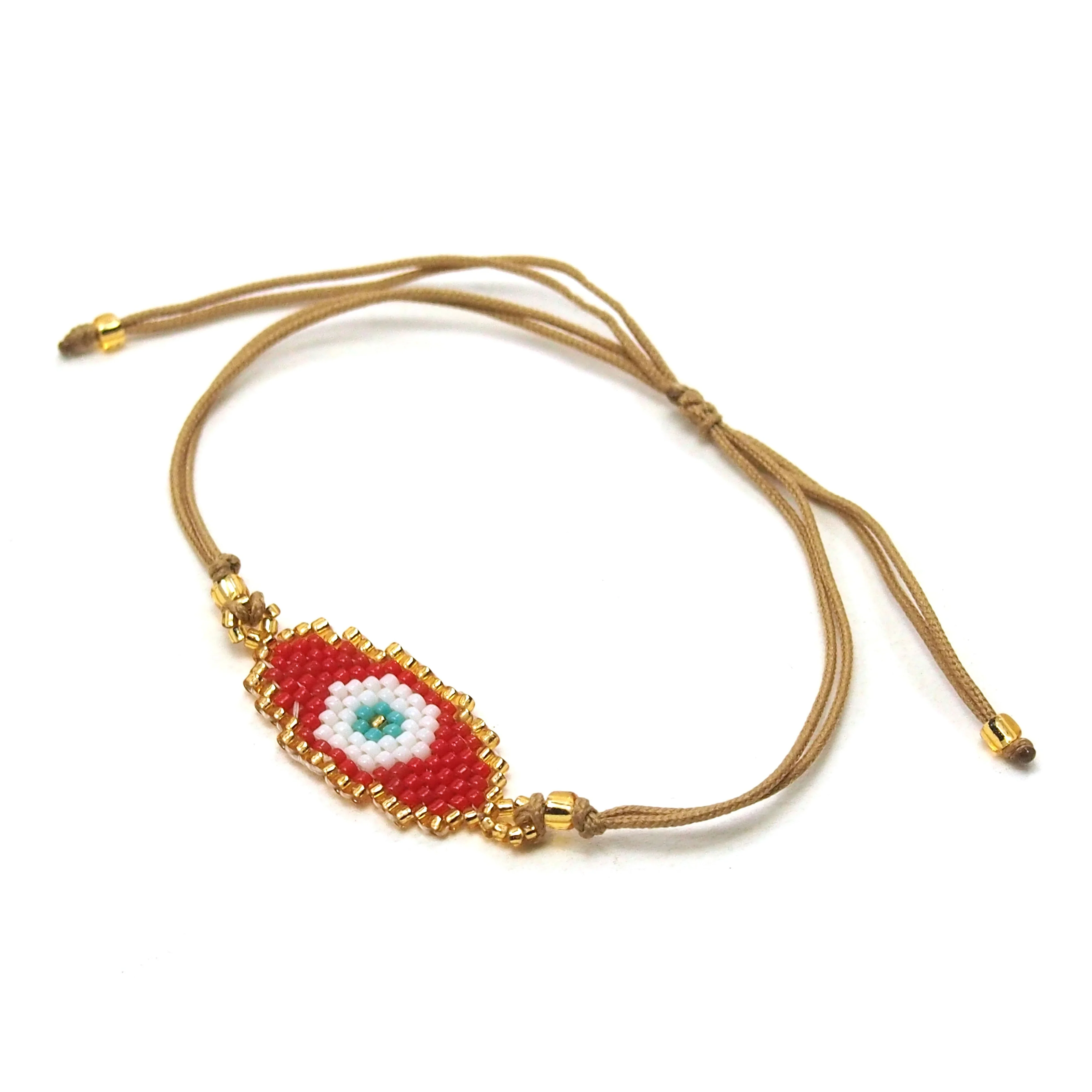Oval Evil Eye Hand-Loomed Bracelet - Image 8