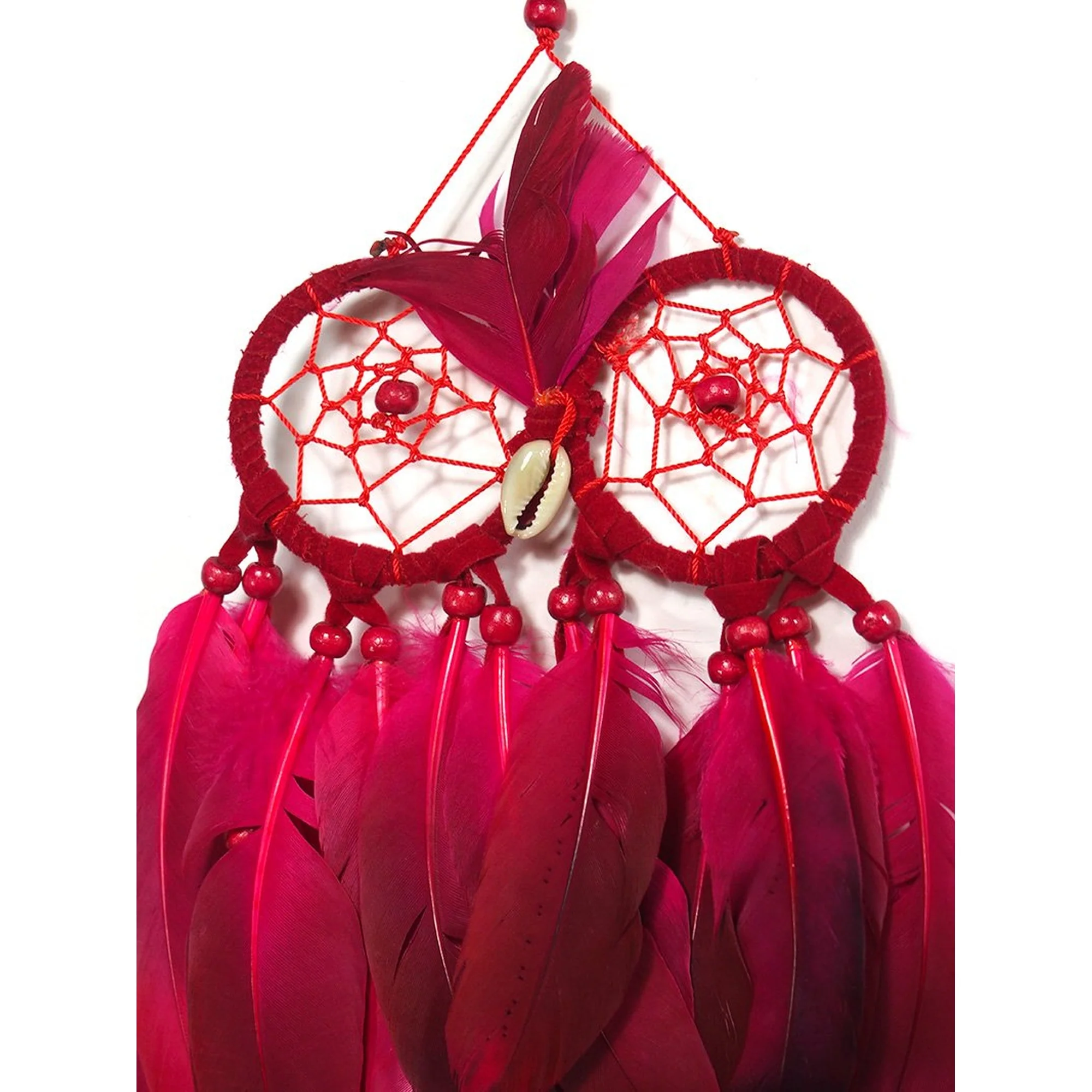 Owl Dreamcatcher Wall Hanging Red - Image 2