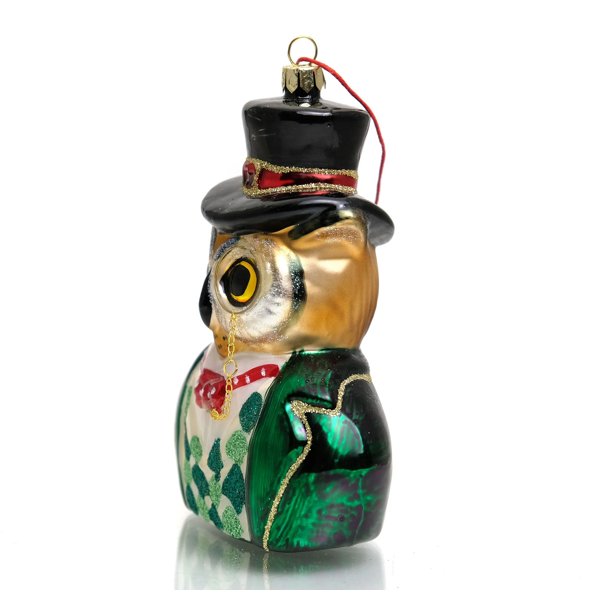 Owl Gent Glass Ornament - Image 2