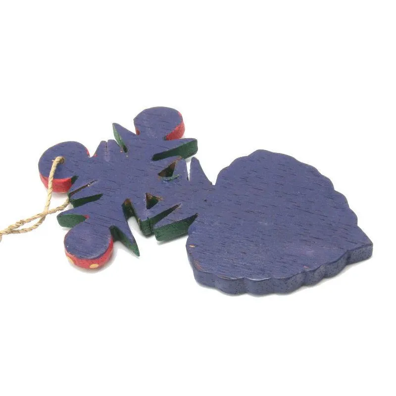 Painted Wooden Heart Ornament - Image 3