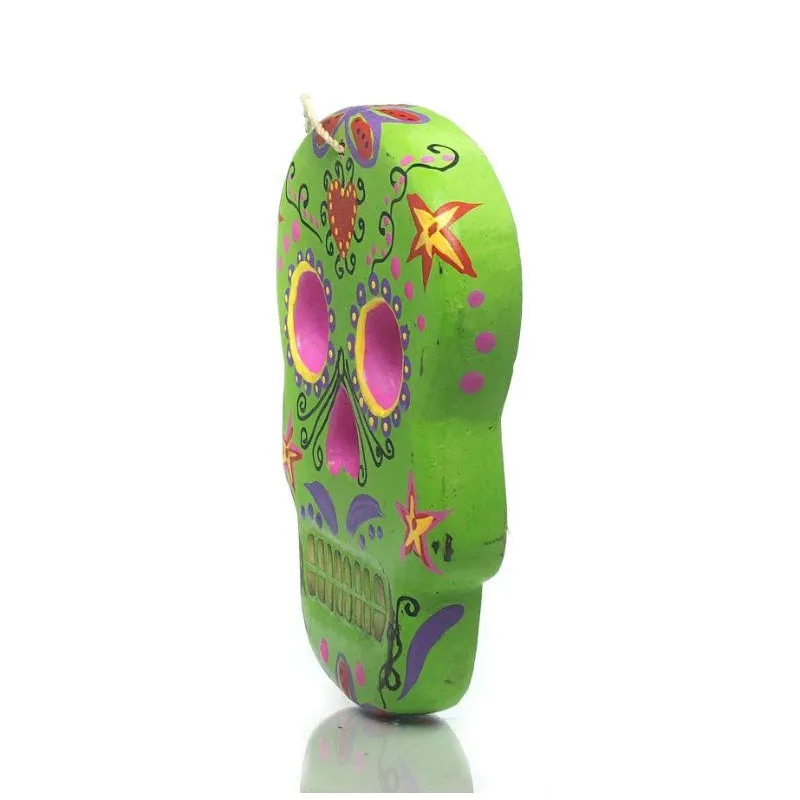 Painted Wooden Skull Ornament - Image 4