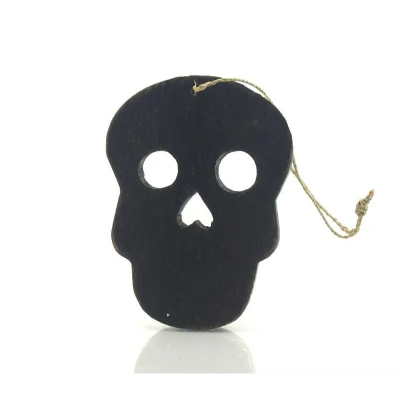 Painted Wooden Skull Ornament - Image 7