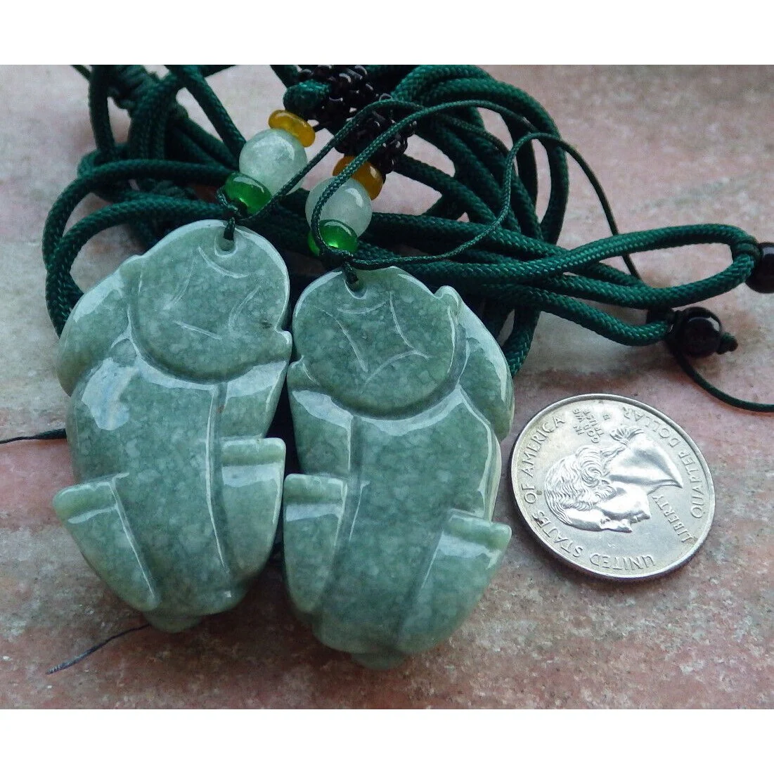 Pair Certified Green Natural A Jade Jadeite Pendant Dragon Pi Xiu Necklace - Image 6