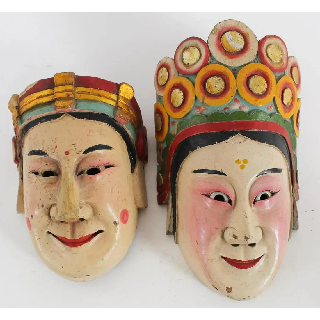 Chinese Opera Masks PAIR, China #841 - Image 3