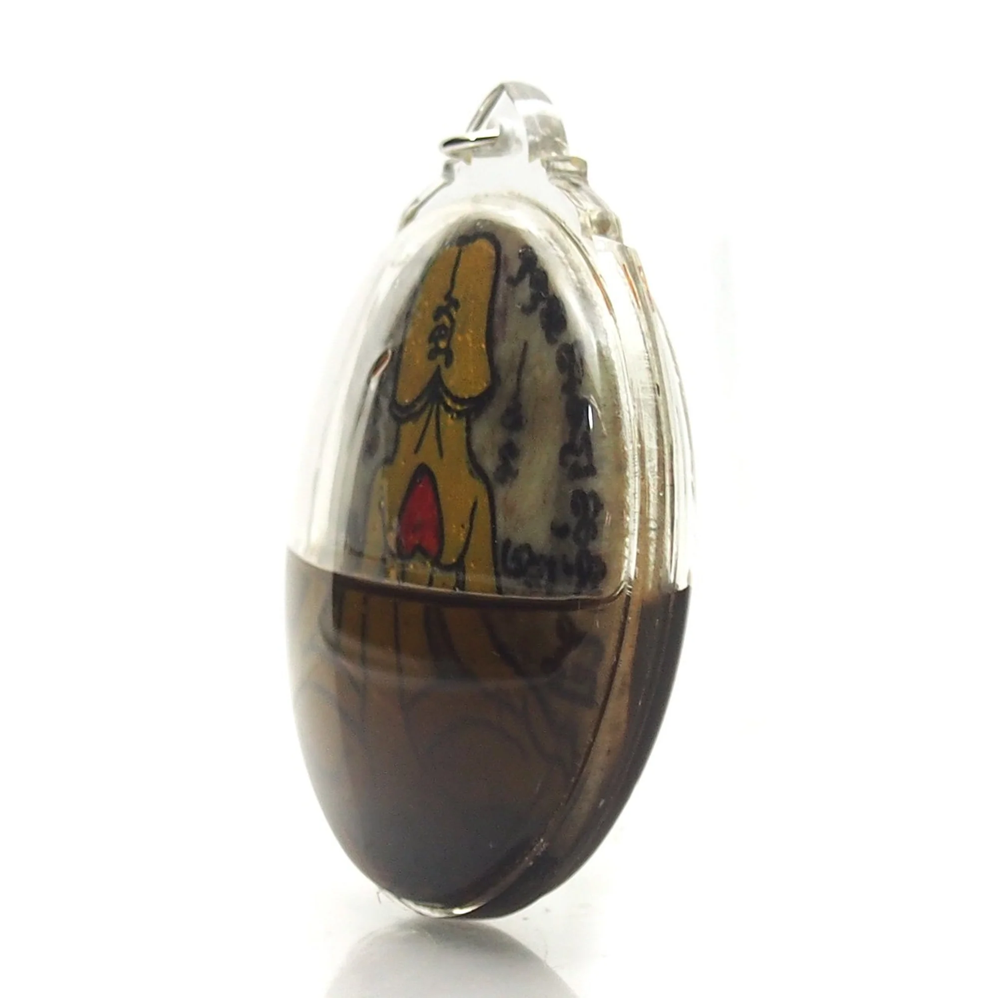 Palad Khik "The Money Bringer" Golden Oval Thai Amulet Pendant -6 - Image 2