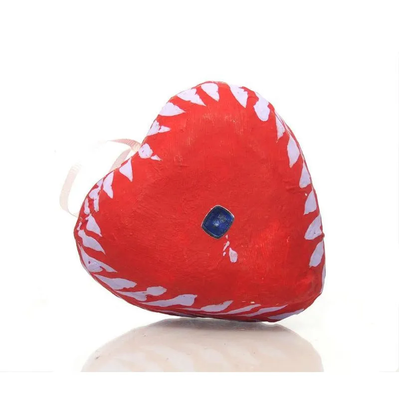 Paper Mache Heart Ornament - Image 3