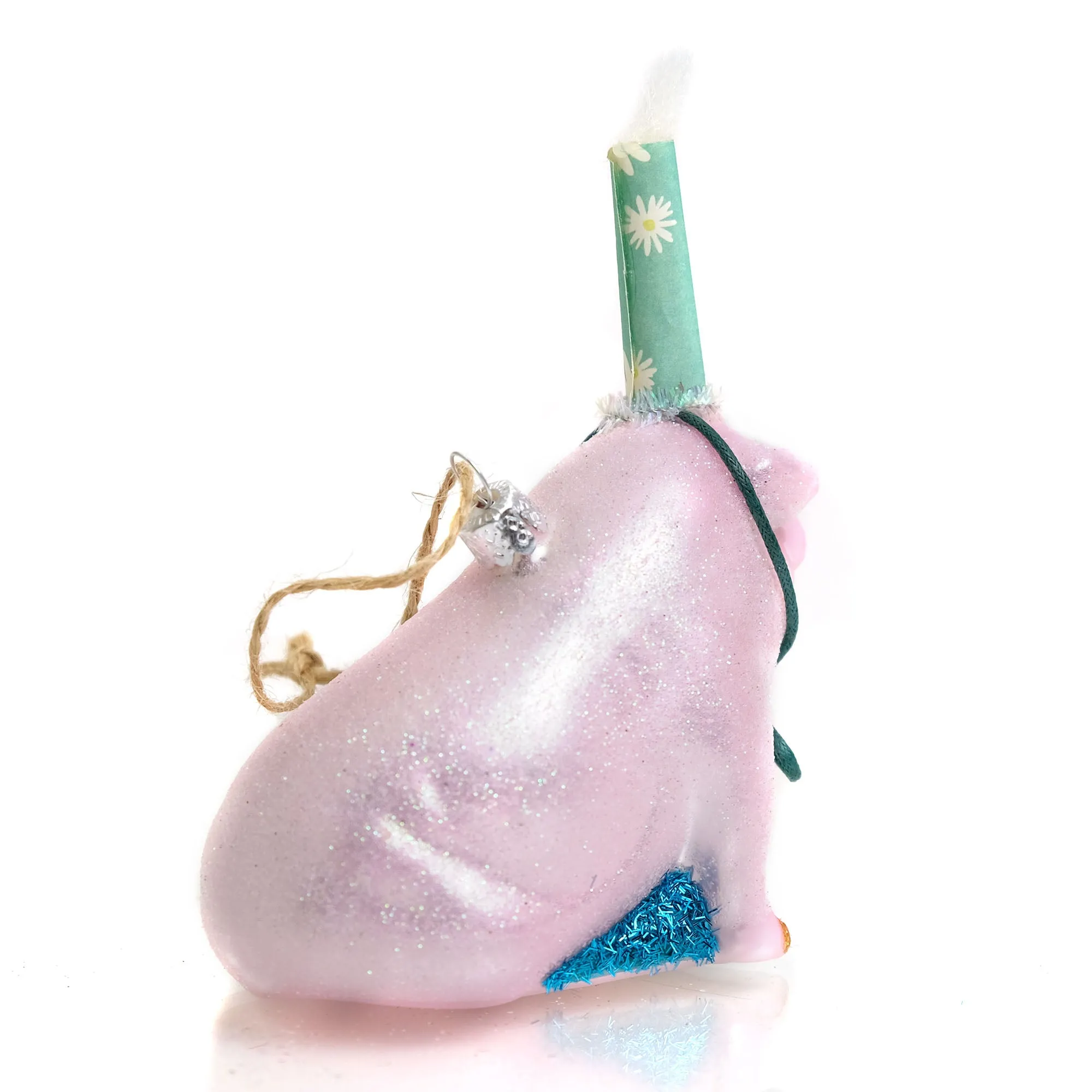 Party Pig Glass Ornament - Image 2