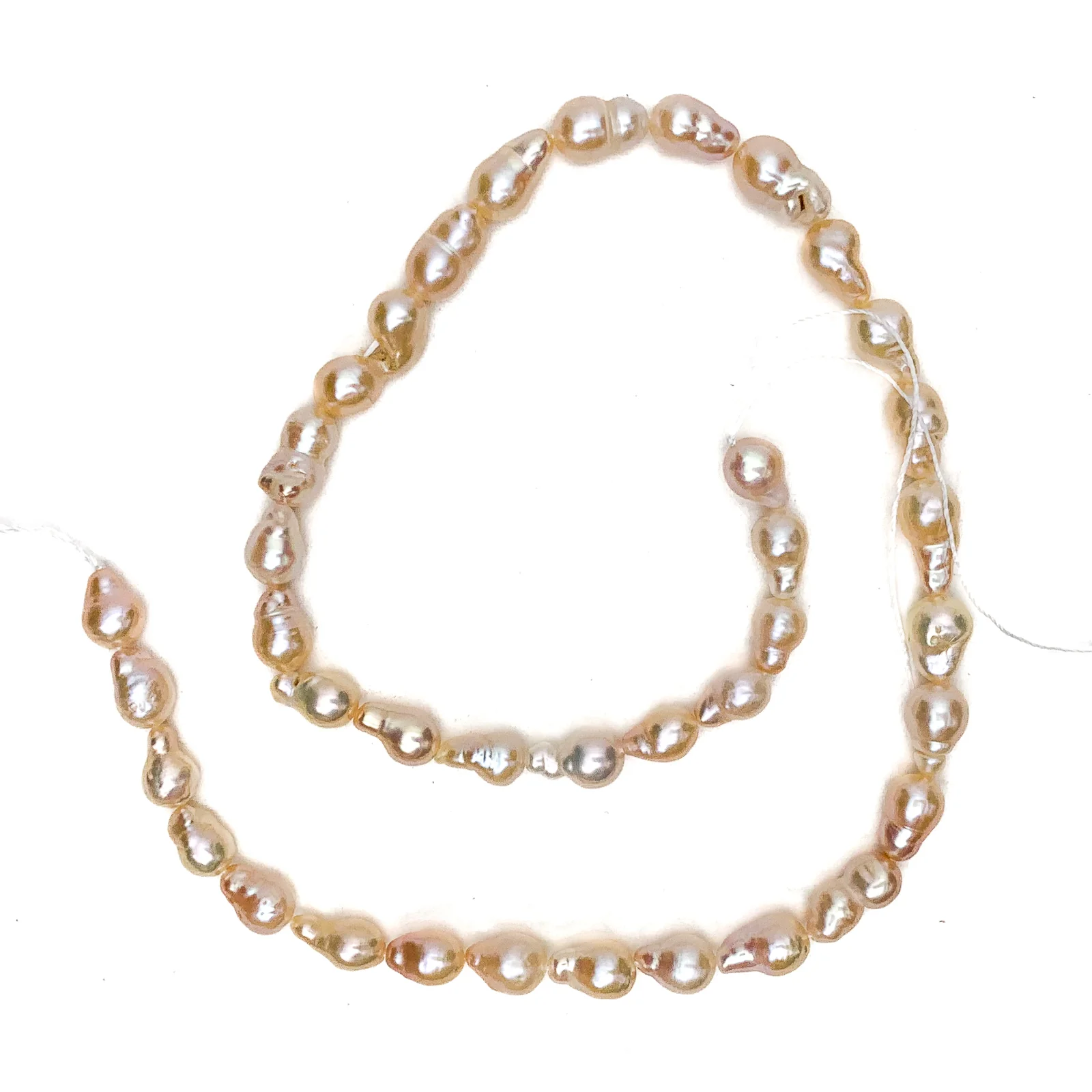 Peach Baroque Freshwater Pearl Bead Strand - Image 2