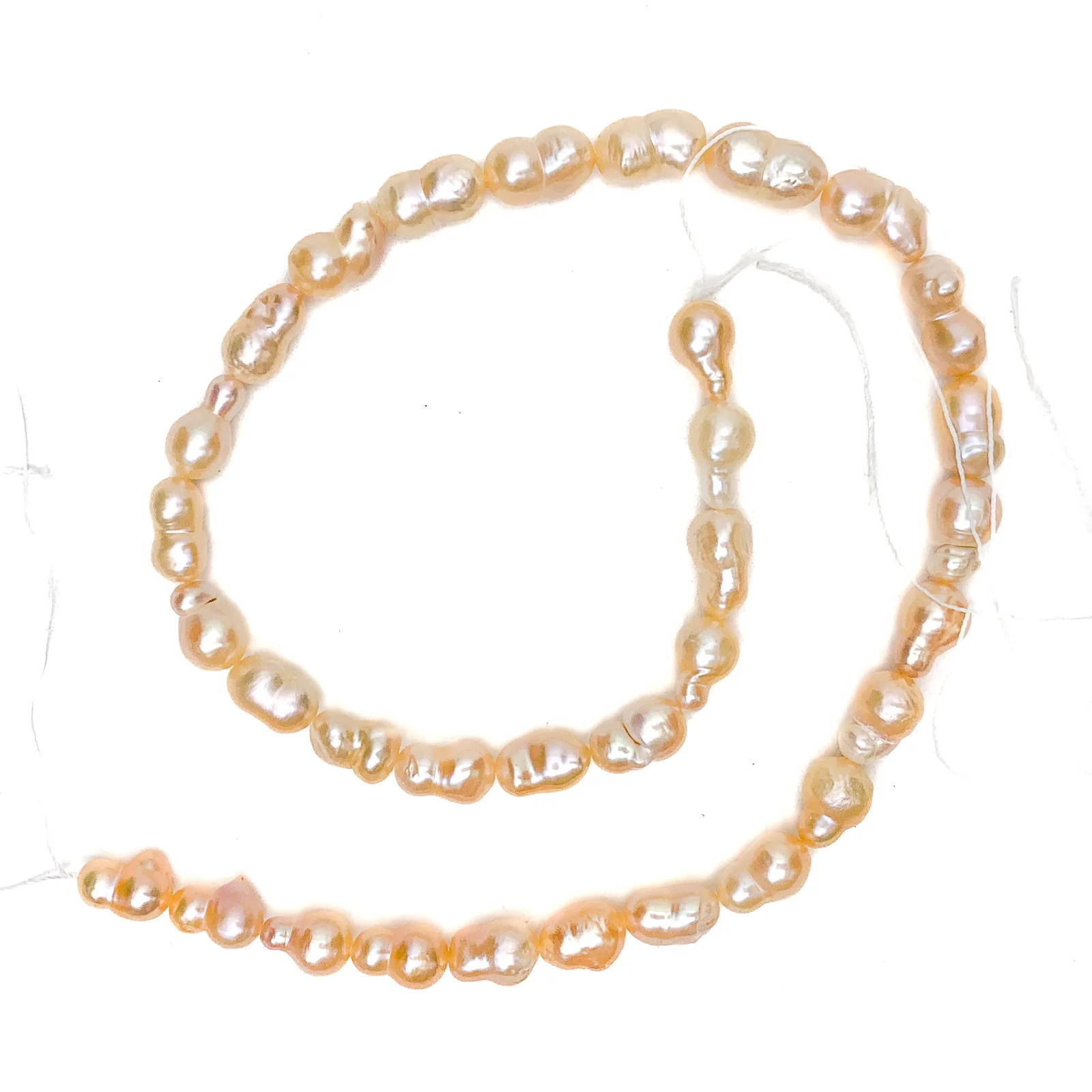 Peach Baroque Freshwater Pearl Bead Strand - Image 2