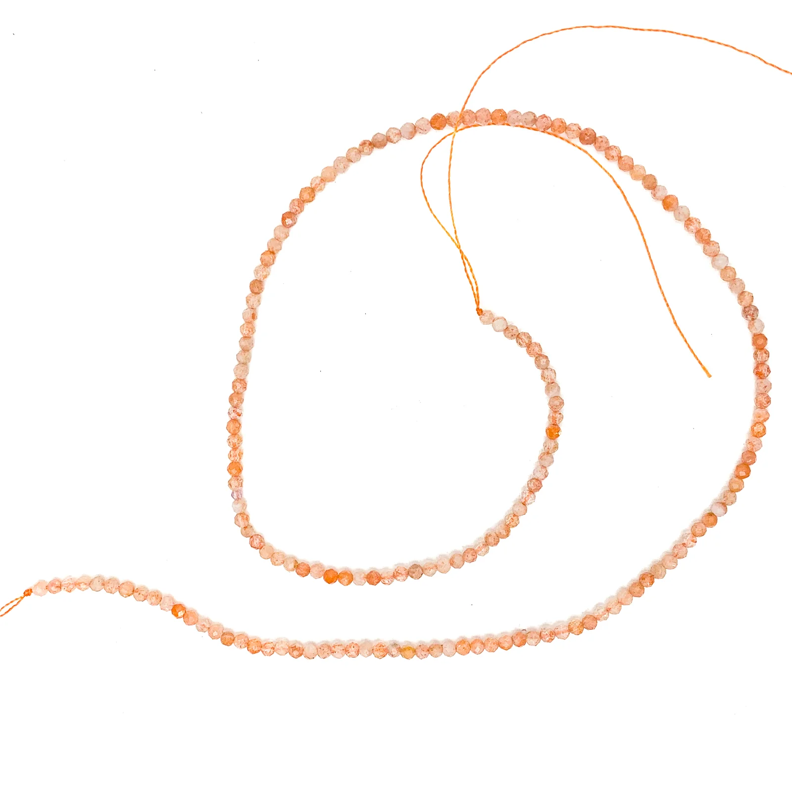 Peach Moonstone 2.5mm Faceted Rounds Bead Strand - Image 2