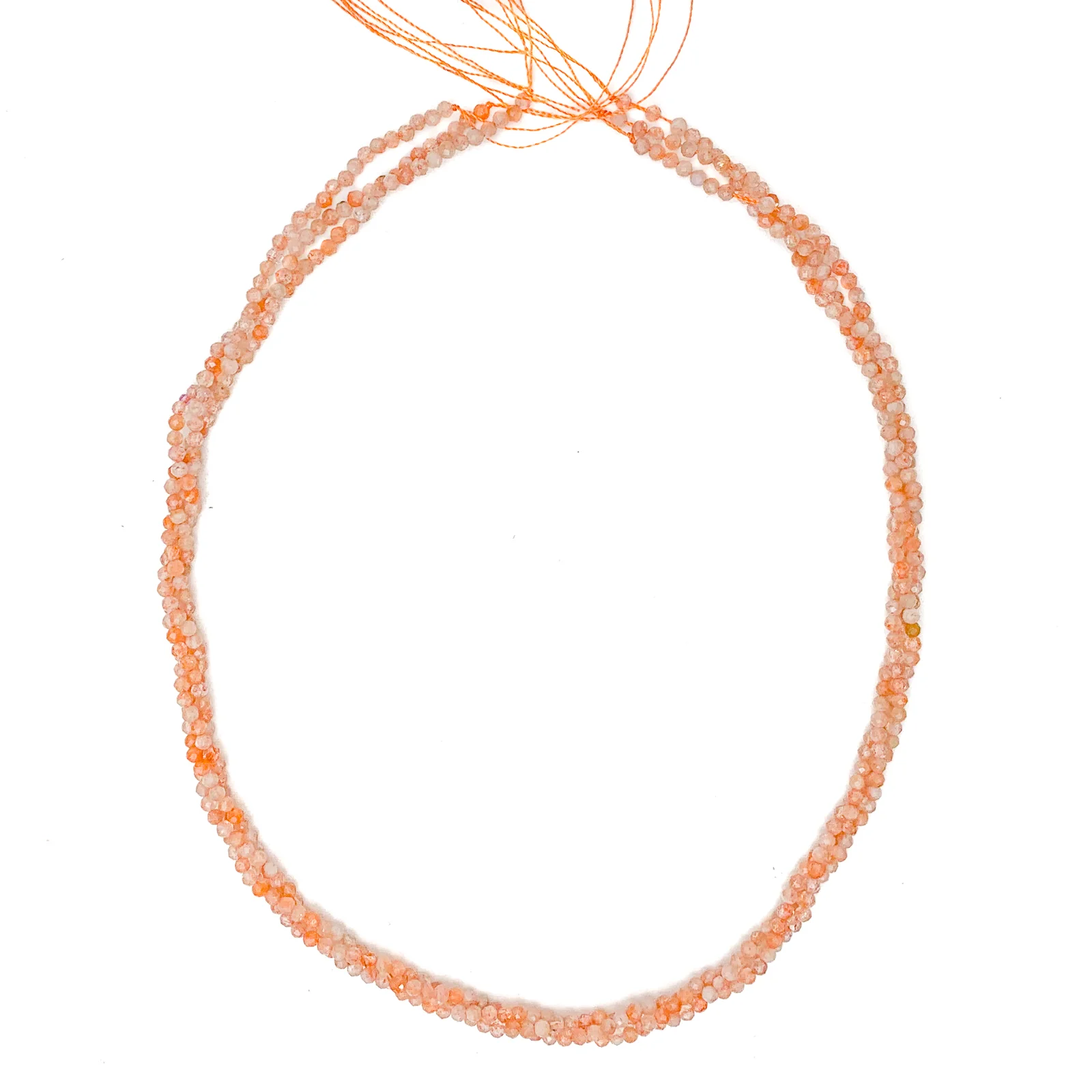 Peach Moonstone 2.5mm Faceted Rounds Bead Strand - Image 5