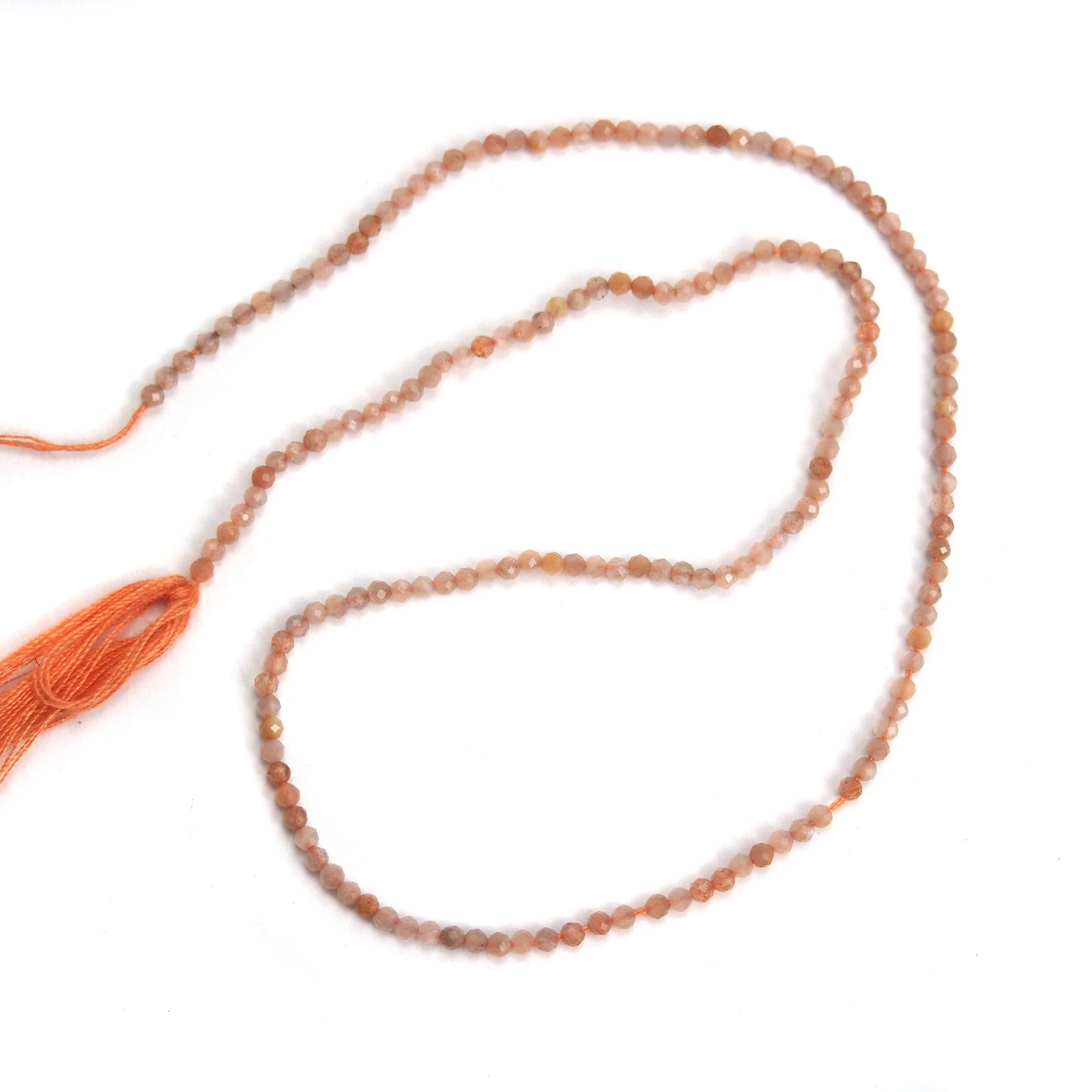 Peach Moonstone 2mm Faceted Rounds - Image 2