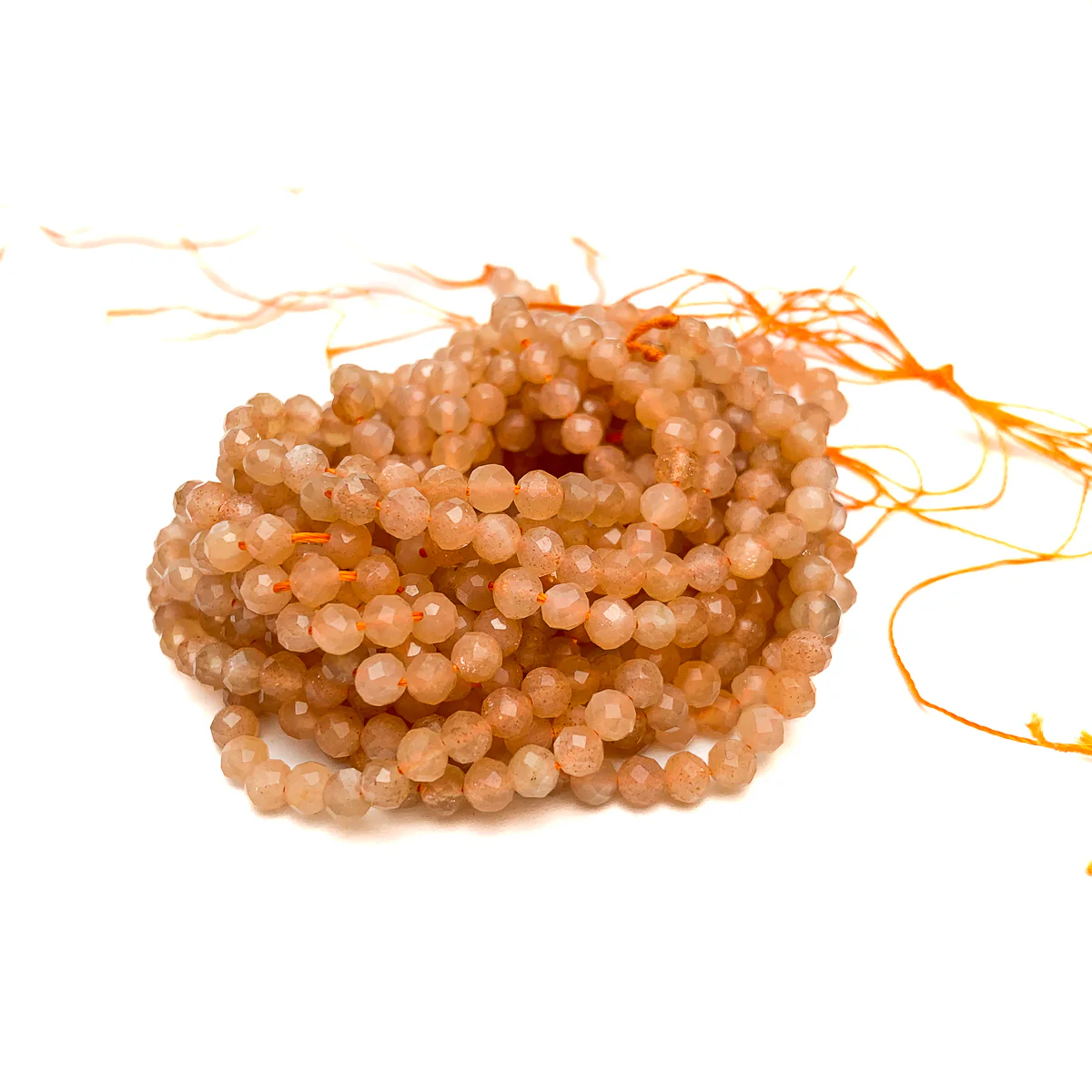 Peach Moonstone 3.5mm Faceted Rounds - Image 3