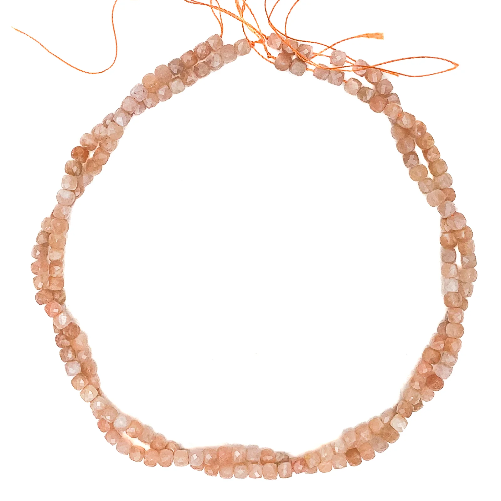 Peach Moonstone 4.5mm Faceted Cubes Bead Strand - Image 6